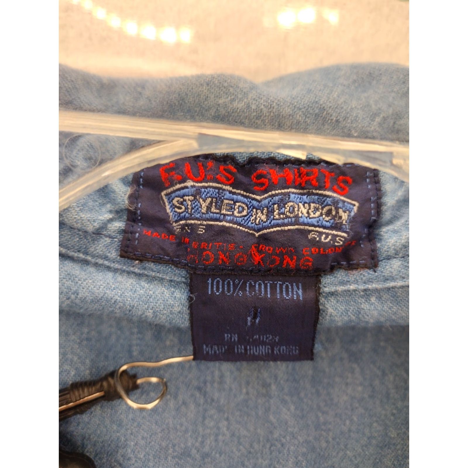 Denime Vintage F.U. Denim Shirt Men’s Medium Western Snap Long Sleeve 90s Blue Size US M / EU 48-50 / 2 - 4 Thumbnail