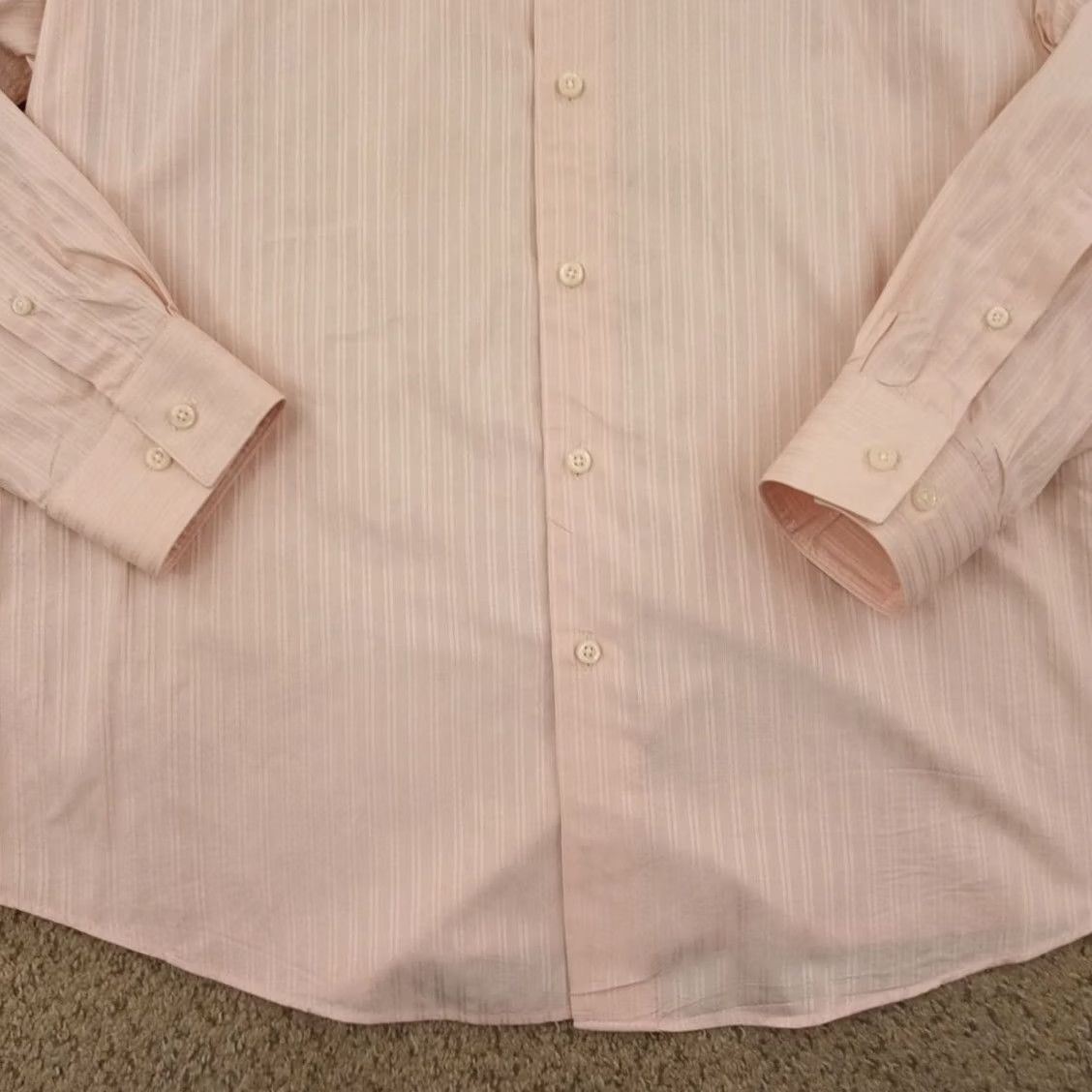 Apt. 9 Apt. 9 Shirt Mens XL Pink Striped Long Sleeve Button Up Cotton Size US XL / EU 56 / 4 - 4 Thumbnail