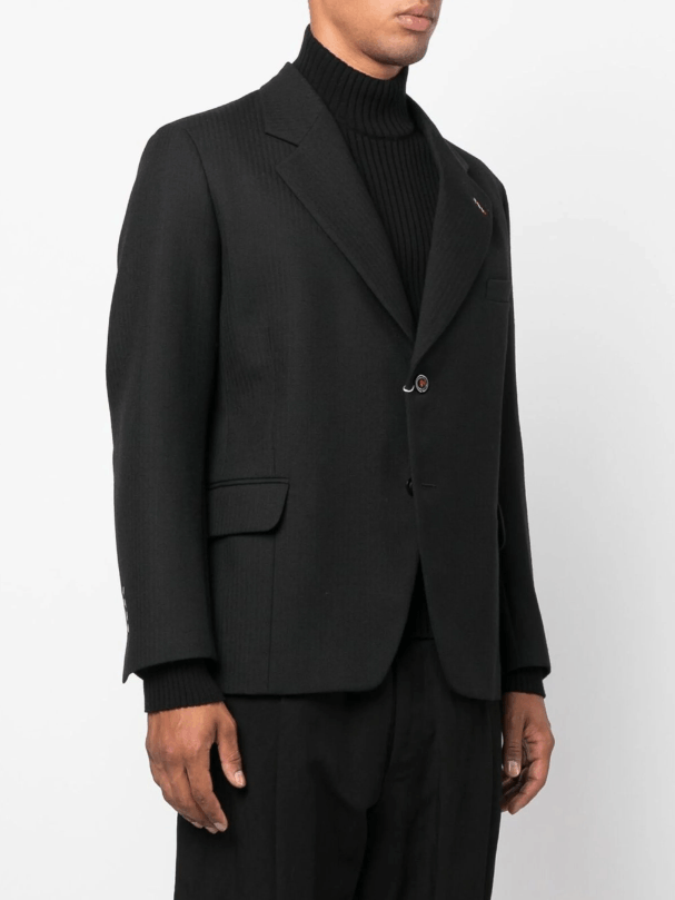 image of Aw23 Maison Margiela Single Breasted Blazer Jacket 46 in Black, Men's (Size Small)