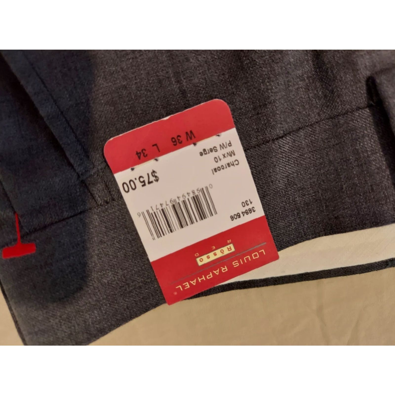 Vintage Louis Raphael New Dress Pants 36x34 Gray Chino Slack Trouser Mens Size US 36 / EU 52 - 5 Thumbnail