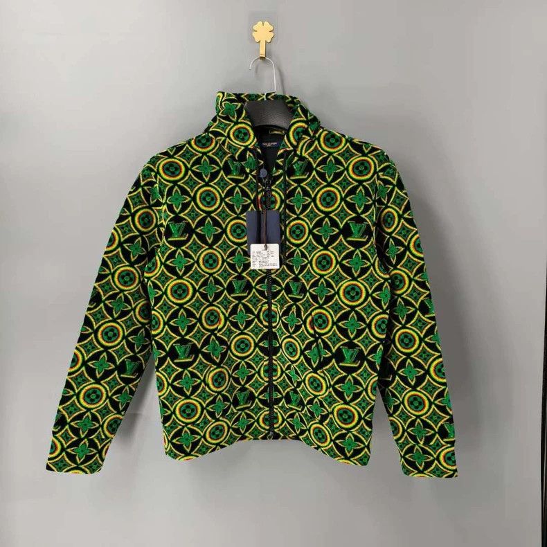 Louis Vuitton Louis Vuitton Green Printed Zip Jacket - dmc Size US XS / EU 42 / 0 - 1 Thumbnail