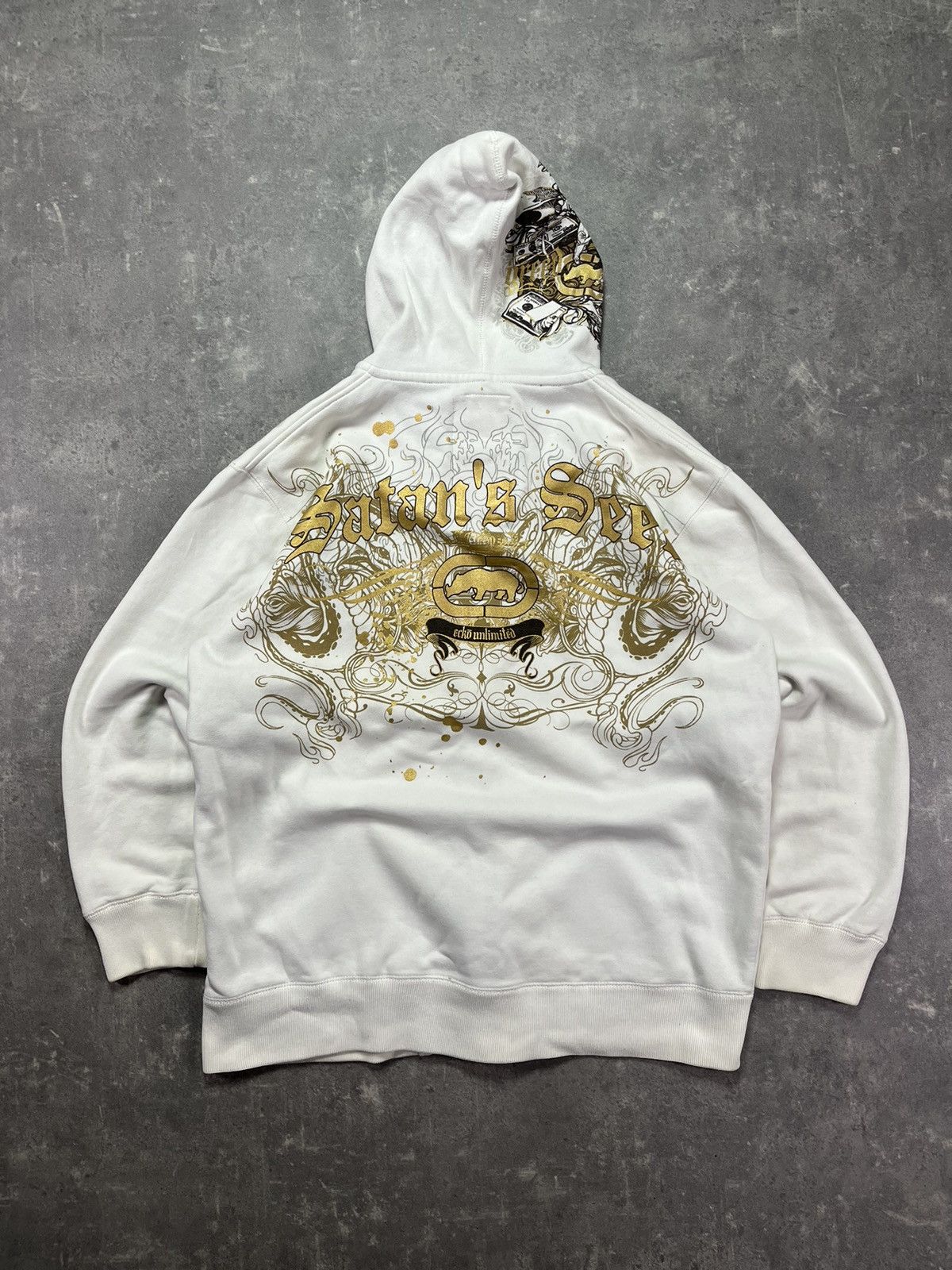 Ecko Unltd. Ecko Unltd. Big Print Logo Baggy Zip Hoodie L XL Size US L / EU 52-54 / 3 - 2 Thumbnail