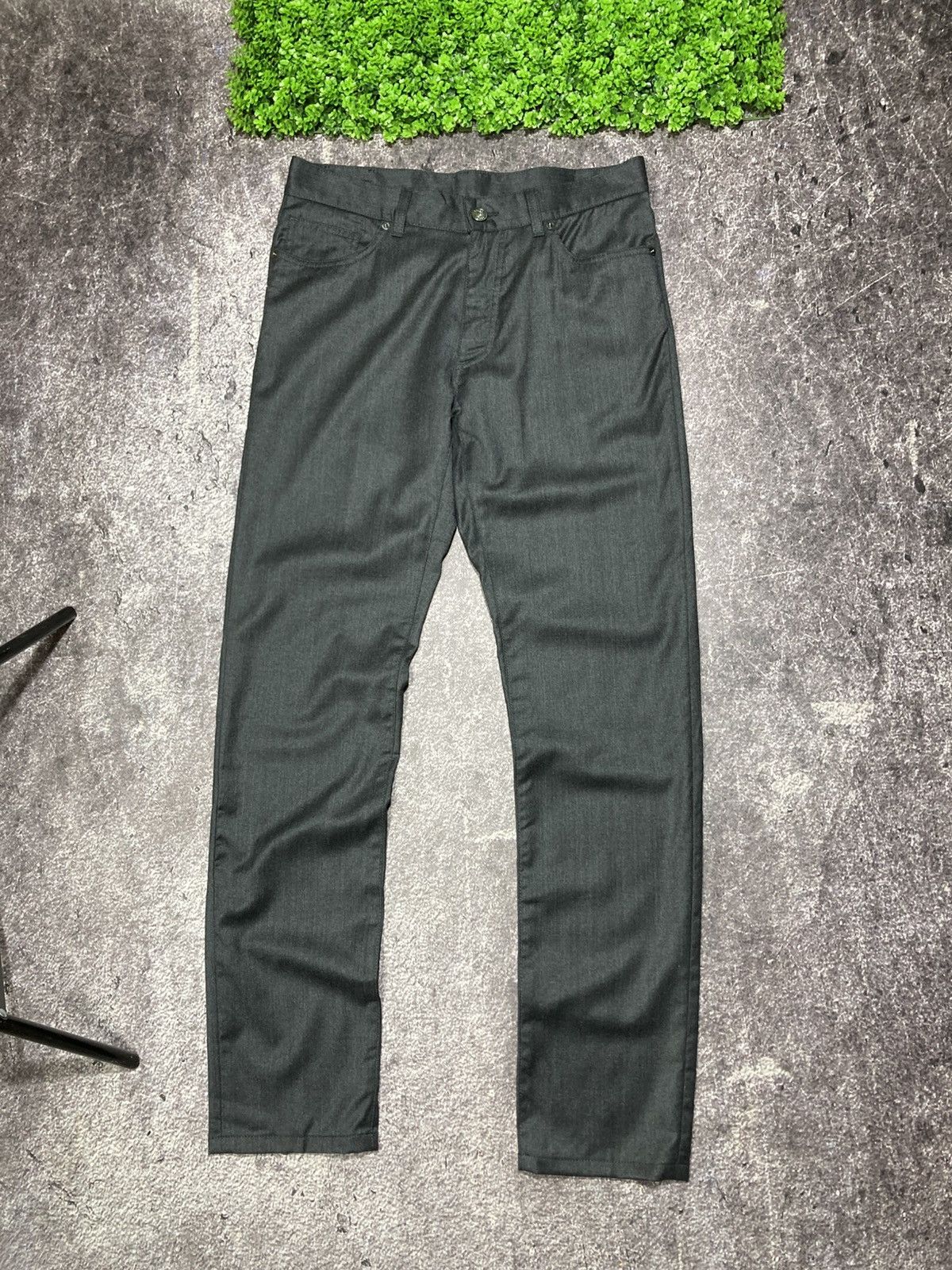 ZEGNA Luxury SLIM FIT Cashmere Trousers Dark Grey Pants