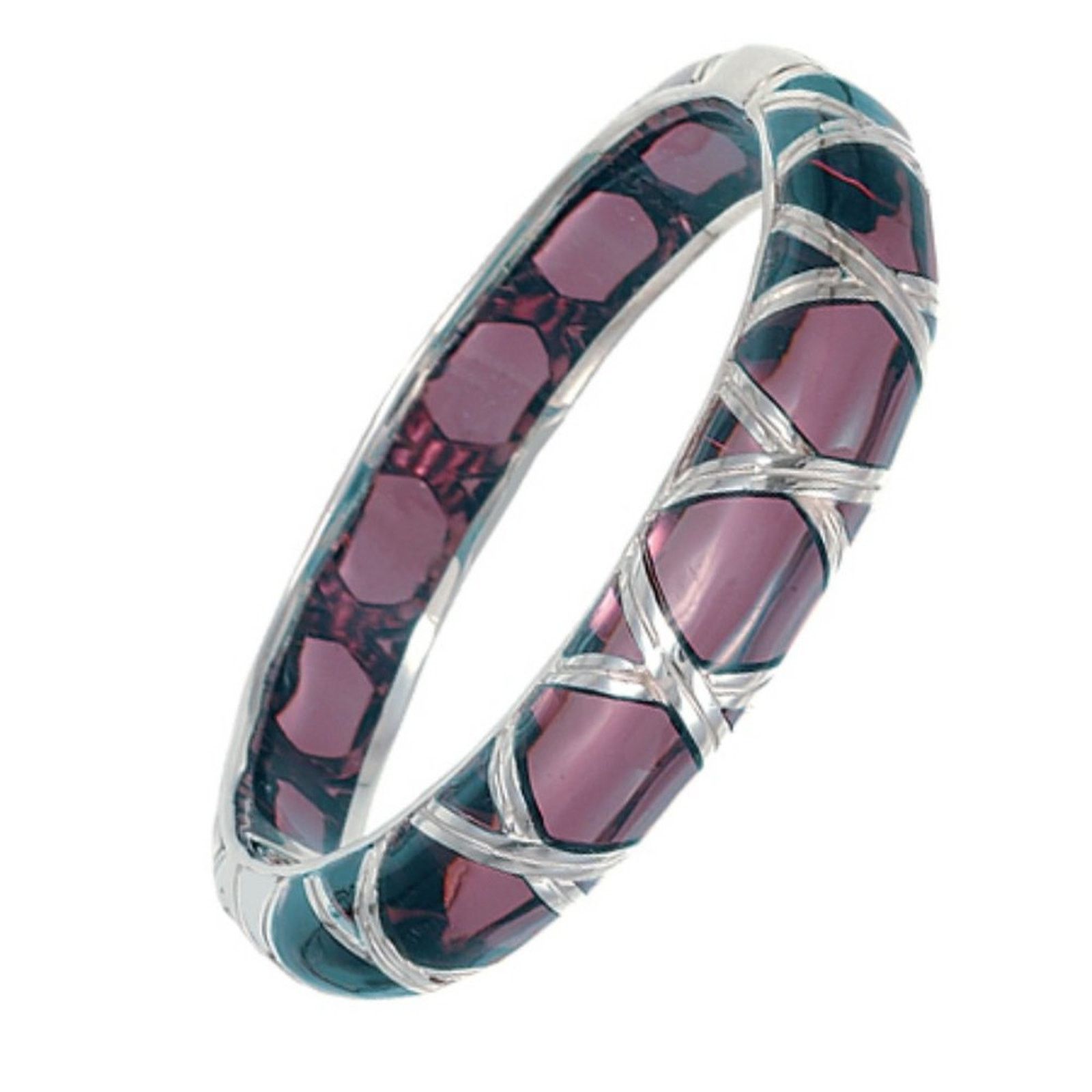 Designer Angelique de Paris Bamboo Sterling Silver Bangle Bracelet Size ONE SIZE - 1 Thumbnail