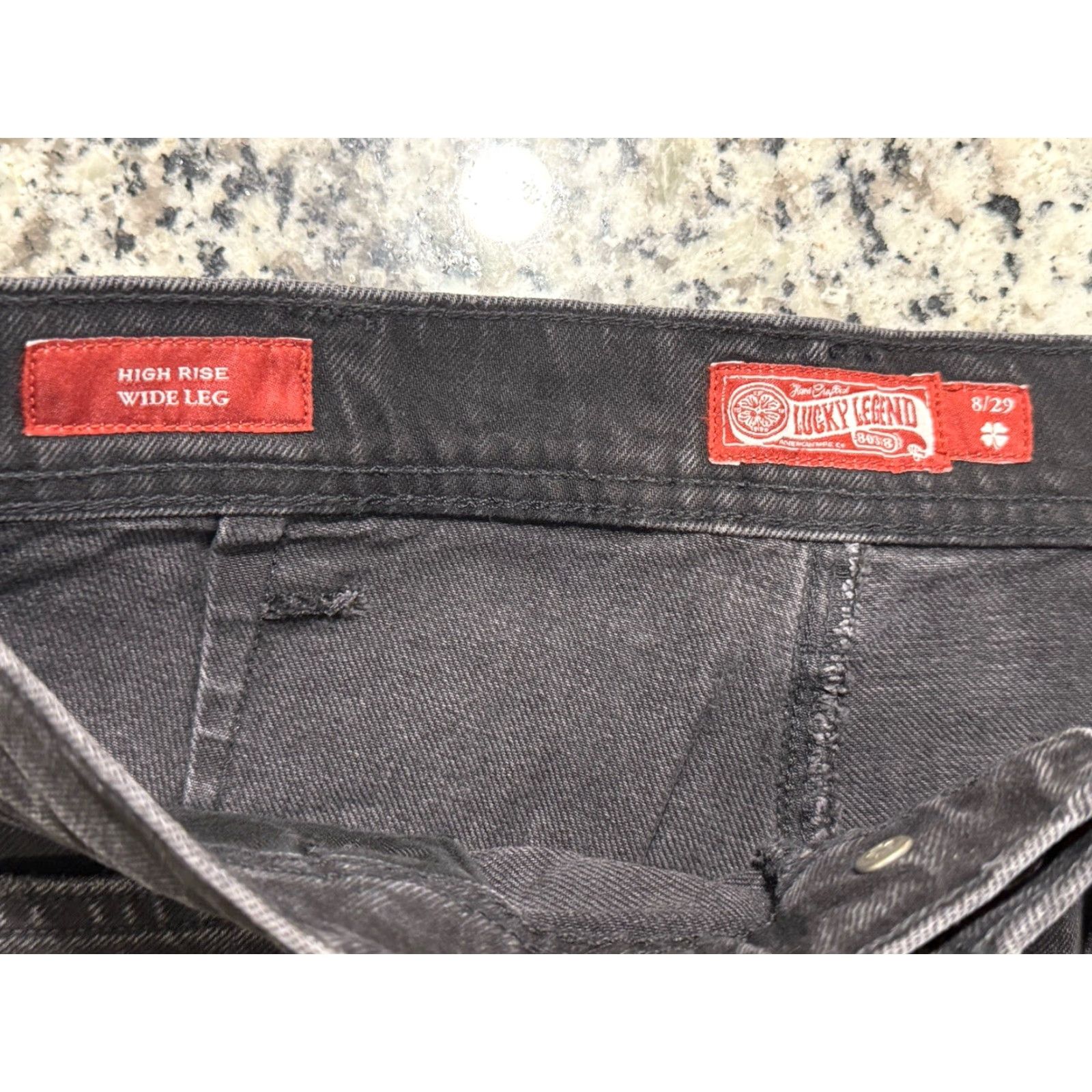 Lucky Brand NWT Lucky Brand Legend Womens 8/29 High Rise Wide-Leg Cropped Black Jeans Size 30" / US 8 / IT 44 - 3 Thumbnail