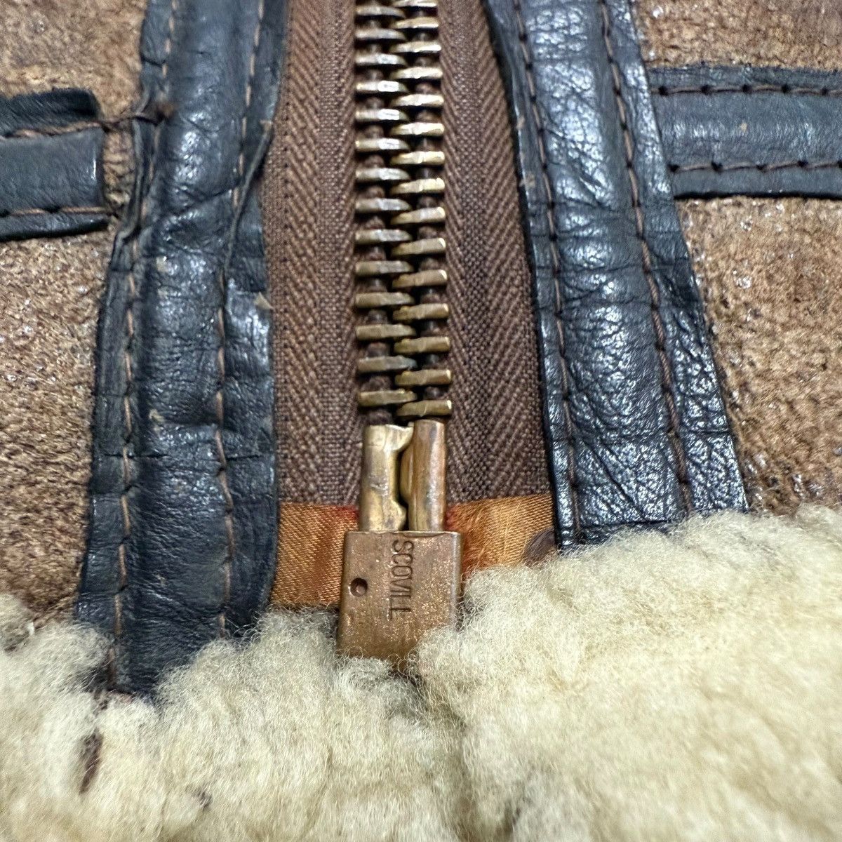 Avirex Vintage 80s Avirex Scovill Zipper Sheepskin Mouton B3 Jacket Size US S / EU 44-46 / 1 - 7 Thumbnail