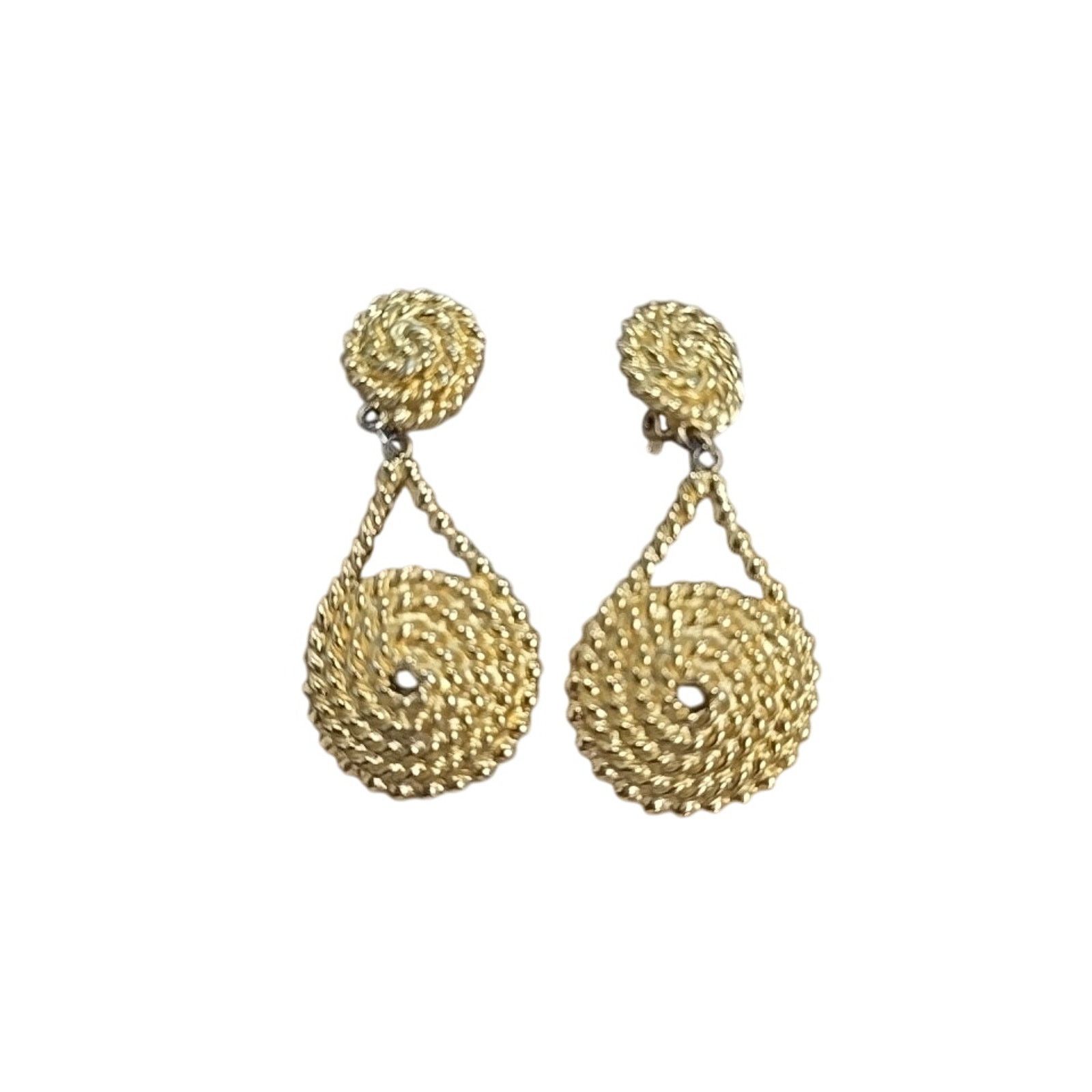 Other Vintage Goldtone Rope 80s Drop Earrings Size ONE SIZE - 2 Thumbnail