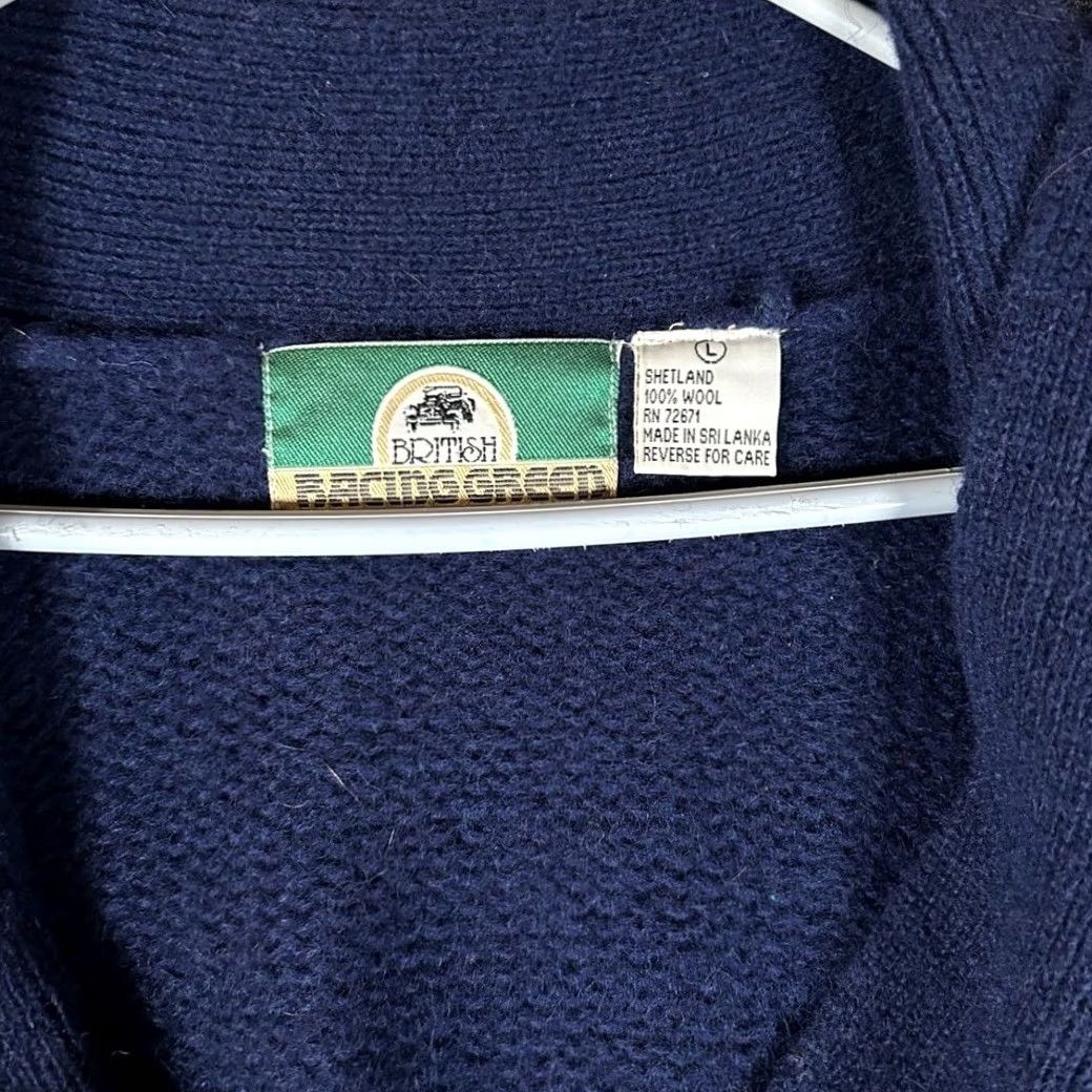 Vintage VINTAGE British Handknits Cardigan Shirt Women XL Blue Three Button Cable Knit Shetland Wool Size L Size XL / US 12-14 / IT 48-50 - 3 Thumbnail