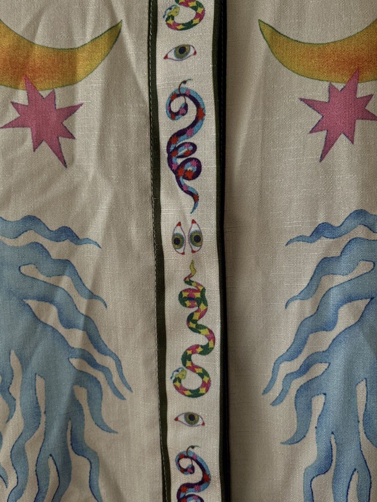 Designer Days Of Heaven Print Shirt Button Up Large Size L / US 10 / IT 46 - 5 Thumbnail