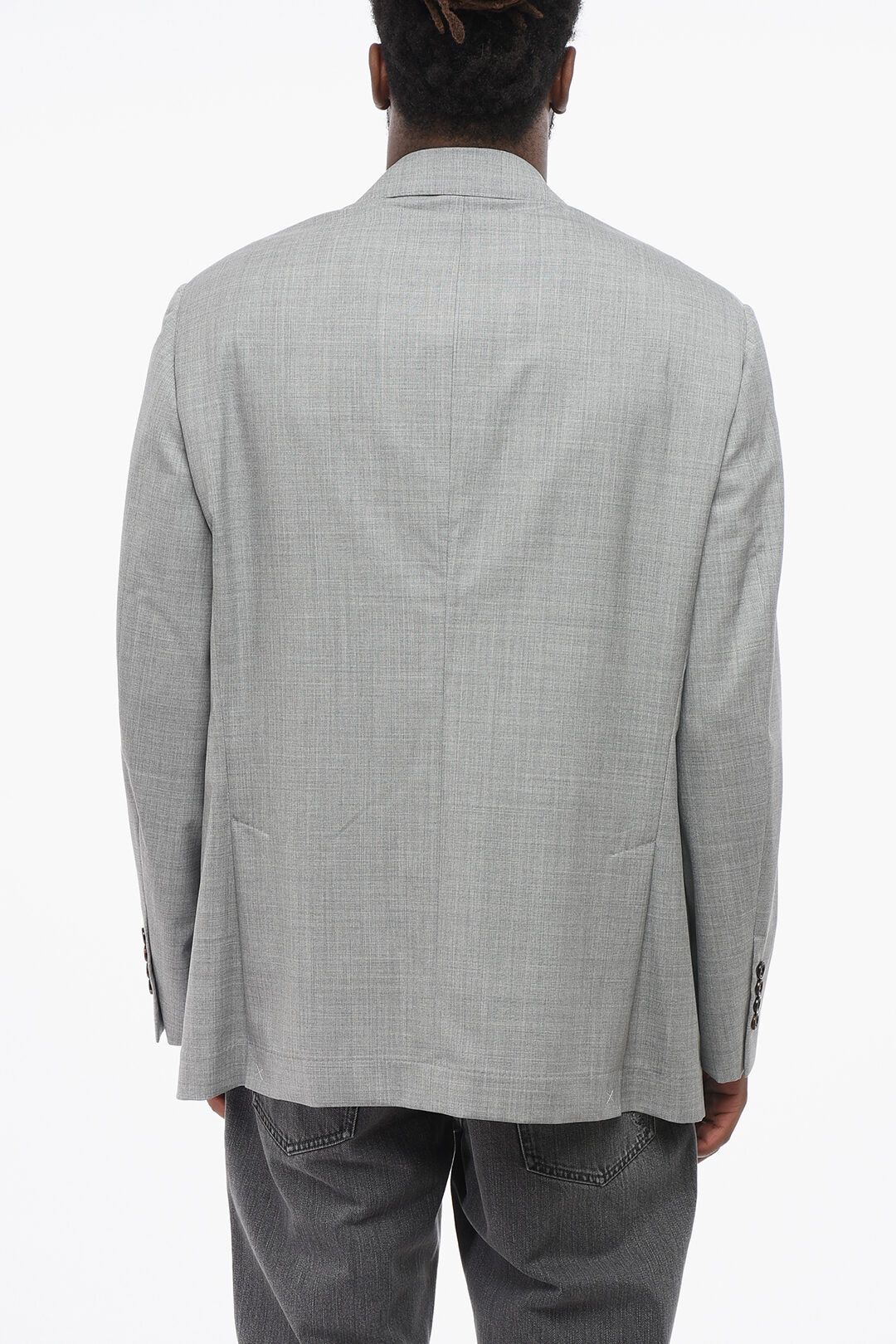 Brunello Cucinelli og1mm0725 Virgin Wool Half-lined Blazer in Grey Size US XL / EU 56 / 4 - 2 Thumbnail