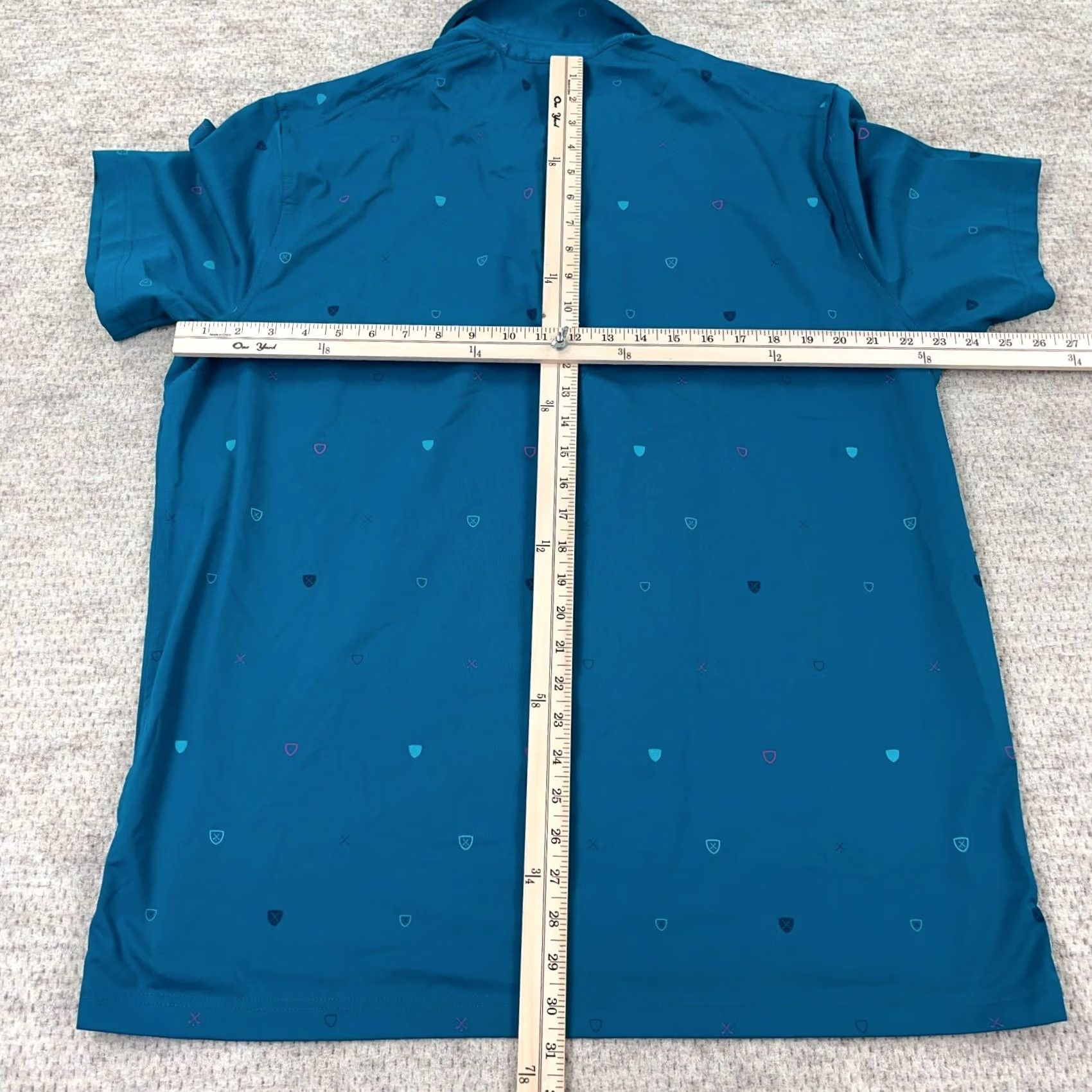 Nike Nike Golf Polo Shirt Men XL Teal Blue Dri-Fit Standard Geometric Spotted Wicking Size US XL / EU 56 / 4 - 7 Thumbnail