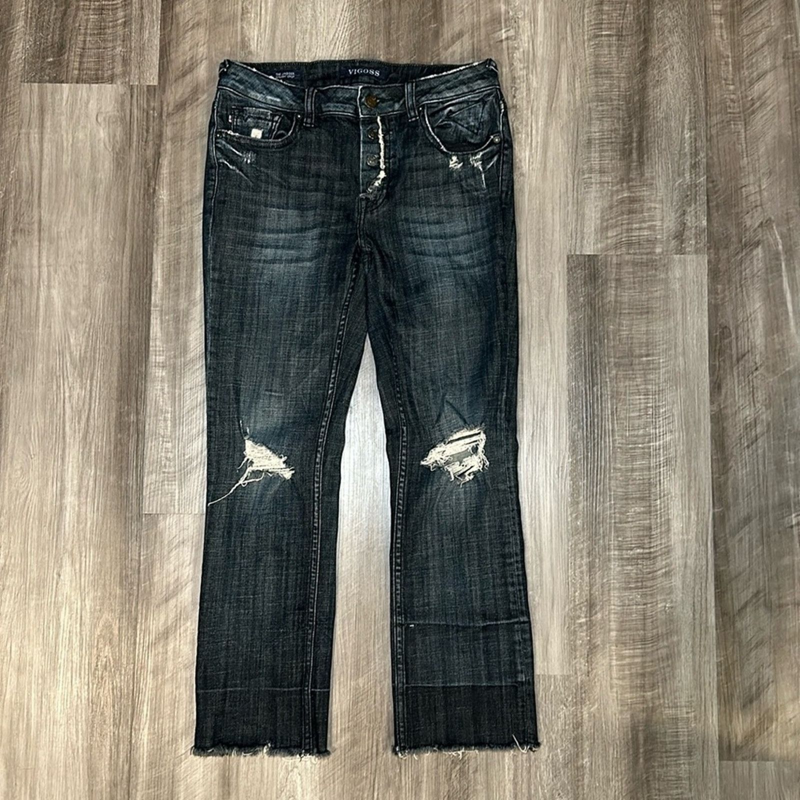 Other Vigoss The Jagger Distressed Straight Crop Jeans - 26 Size 26" / US 2 / IT 38 - 1 Thumbnail