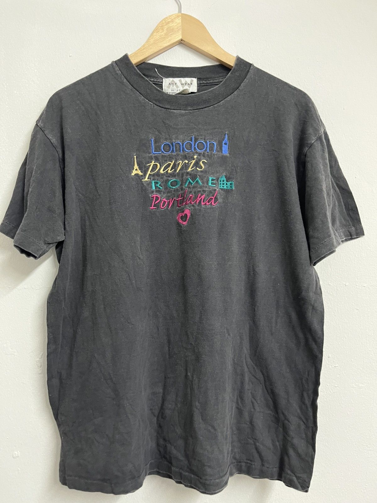 Vintage 💥Sunfaded Travel Portland Paris London Embroidered Size US L / EU 52-54 / 3 - 1 Thumbnail