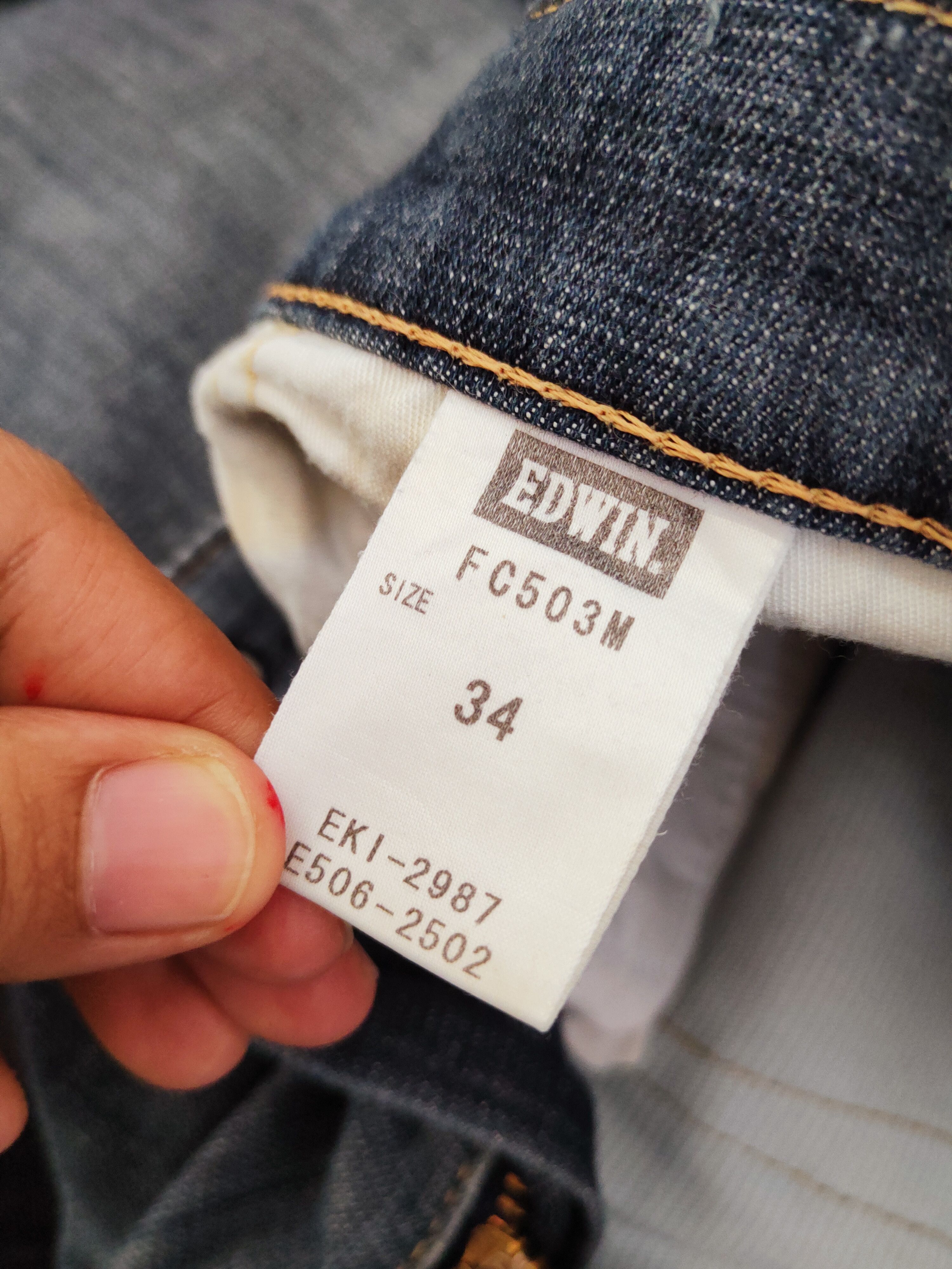 Edwin Edwin Dark Blue Faded Distressed Ripped Jeans #W610 Size US 34 / EU 50 - 16 Thumbnail