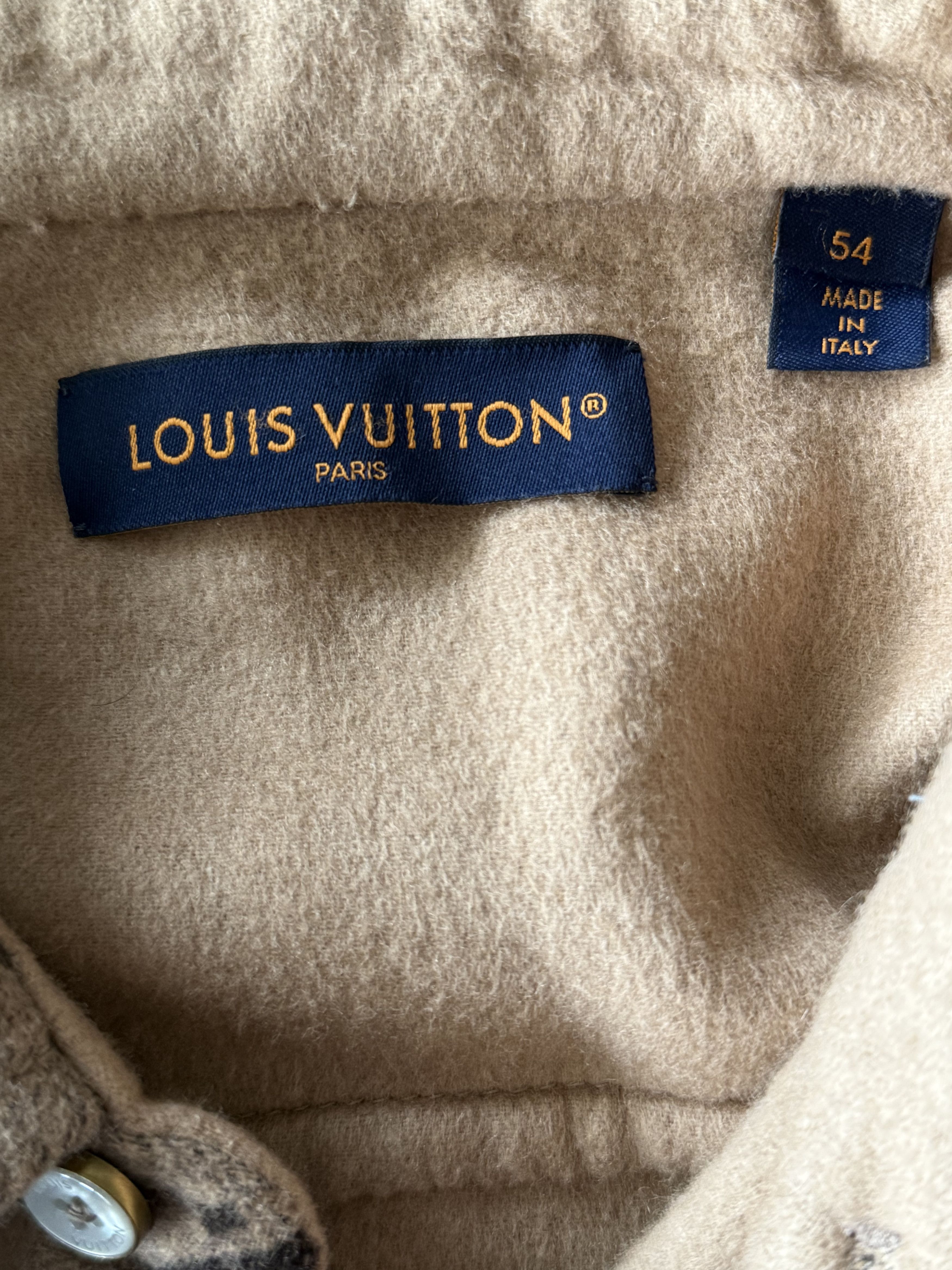Louis Vuitton Louis Vuitton Beige & Brown Monogram Overshirt Size US XXL / EU 58 / 5 - 3 Thumbnail