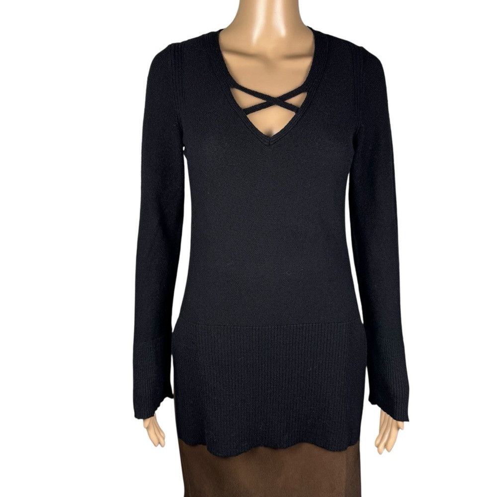 Free People Free People Crisscross Black Tunic Sweater Size S Size S / US 4 / IT 40 - 3 Thumbnail
