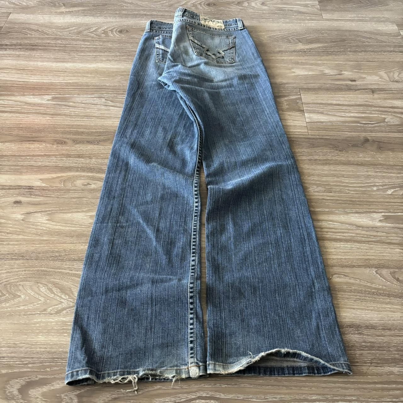 Japanese Brand Crazy Vintage Y2K/2000s Grunge Faded Dark Wash Bootcut Denim Jeans! 32x32 Size US 32 / EU 48 - 4 Thumbnail