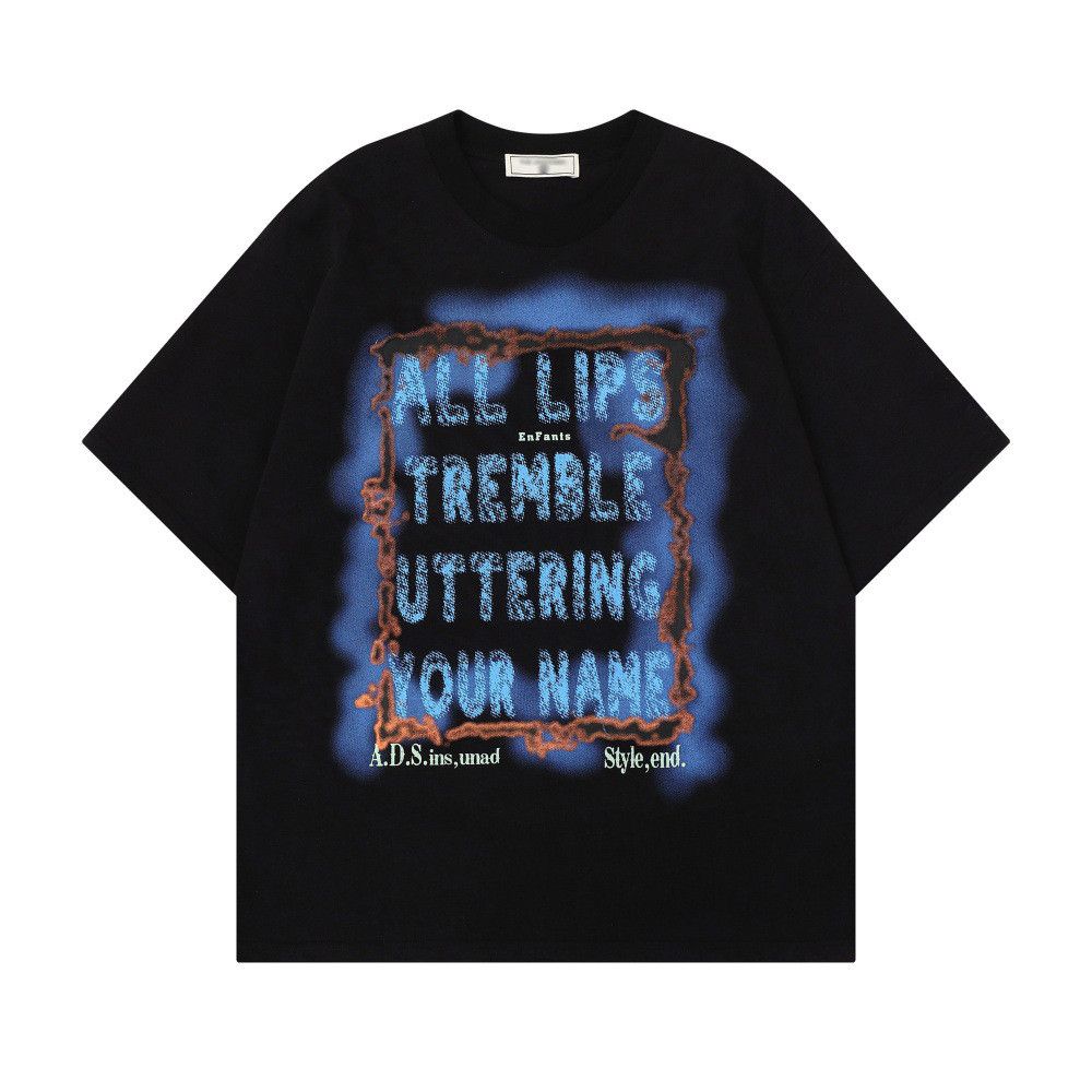 Japanese Brand Men's Casual T-Shirt with Spray-Paint Style Lettering Size US M / EU 48-50 / 2 - 1 Thumbnail