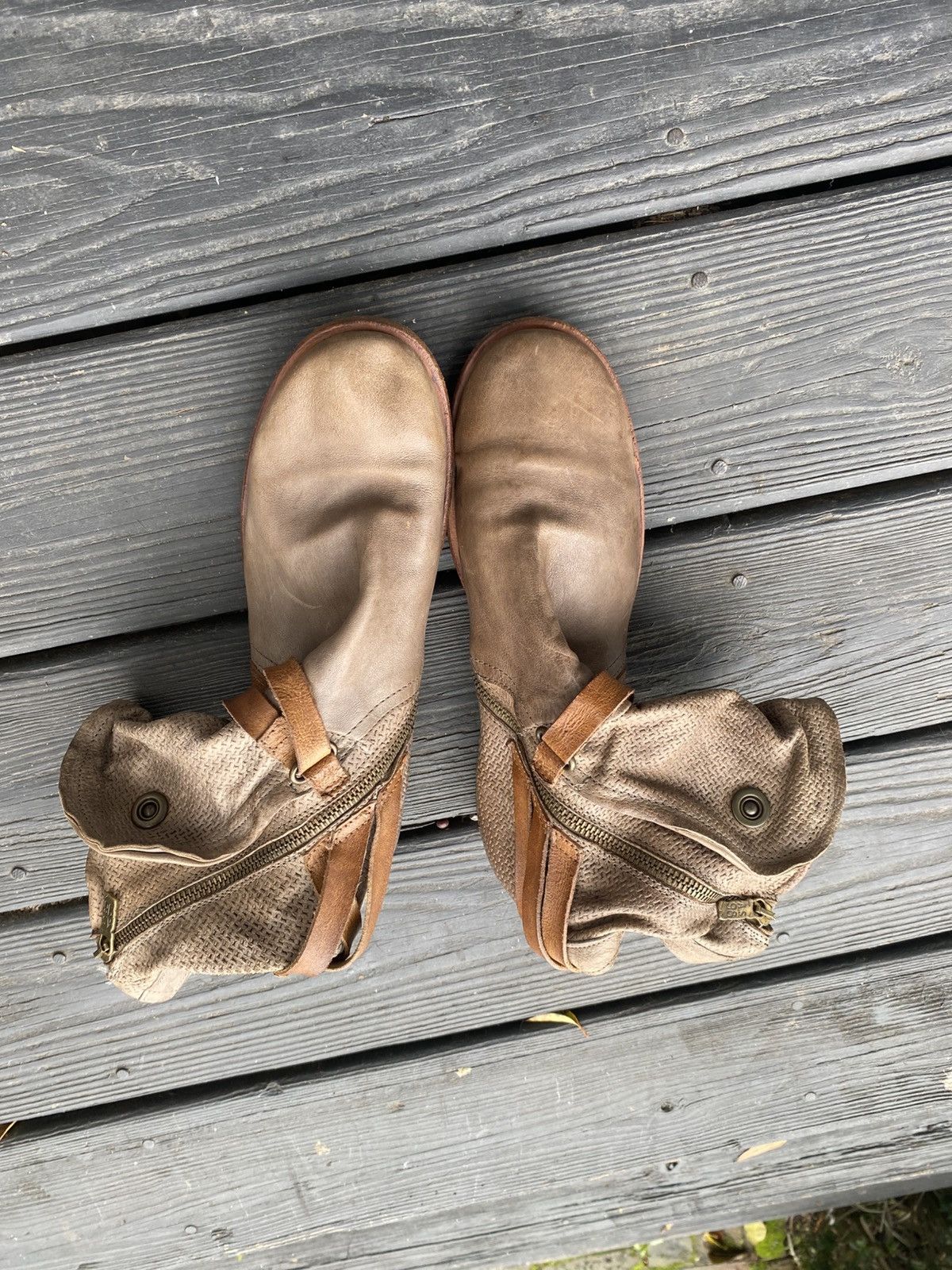 A.S.98 INSANE DISTRESSED ZIP/SNAP/STRAP BOHO 42 size AS98 BOOTS Size US 9 / EU 42 - 4 Thumbnail