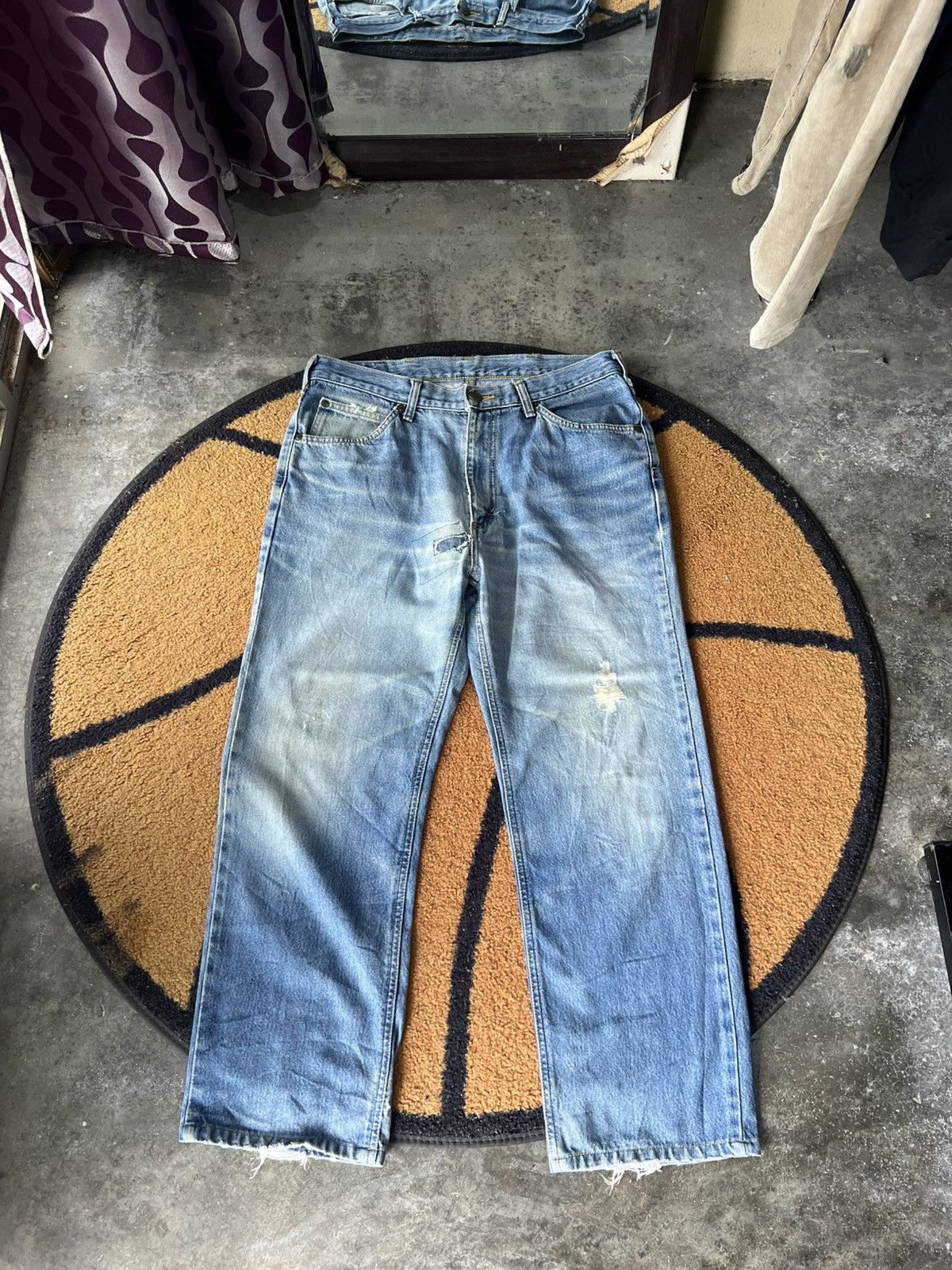 Lee 🔥Vintage Lee Distressed Denim Size US 33 - 1 Thumbnail