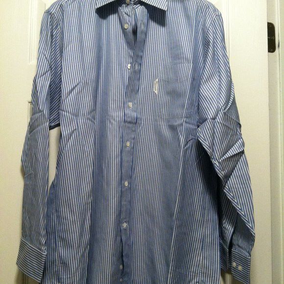 Faconnable FACONNABLE MENS BLUE 100%COTTON CASUAL SHIRT SIZE: 16(L) Size US L / EU 52-54 / 3 - 4 Thumbnail