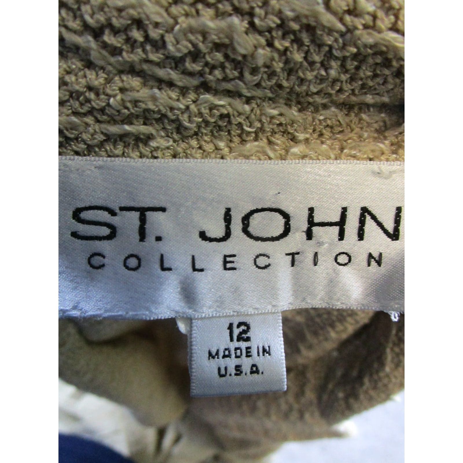 St. John ST.John Collection Jacket Womens 12 Beige Knit Wool Regular Long Sleeve Button Mid-Length Size XL / US 12-14 / IT 48-50 - 3 Thumbnail