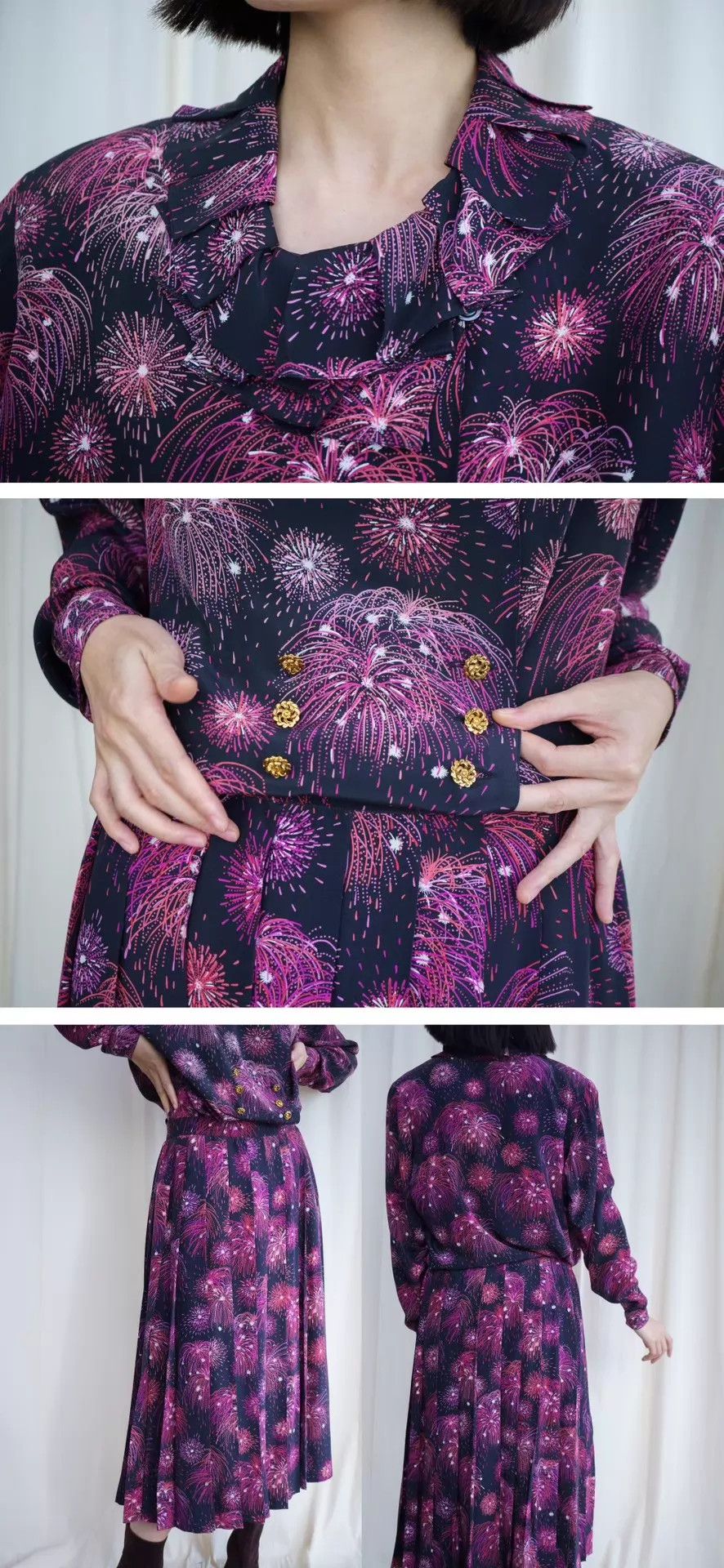 Hermes Hermes 1980s Silk Fireworks Gold Button Suit Size S / US 4 / IT 40 - 8 Thumbnail