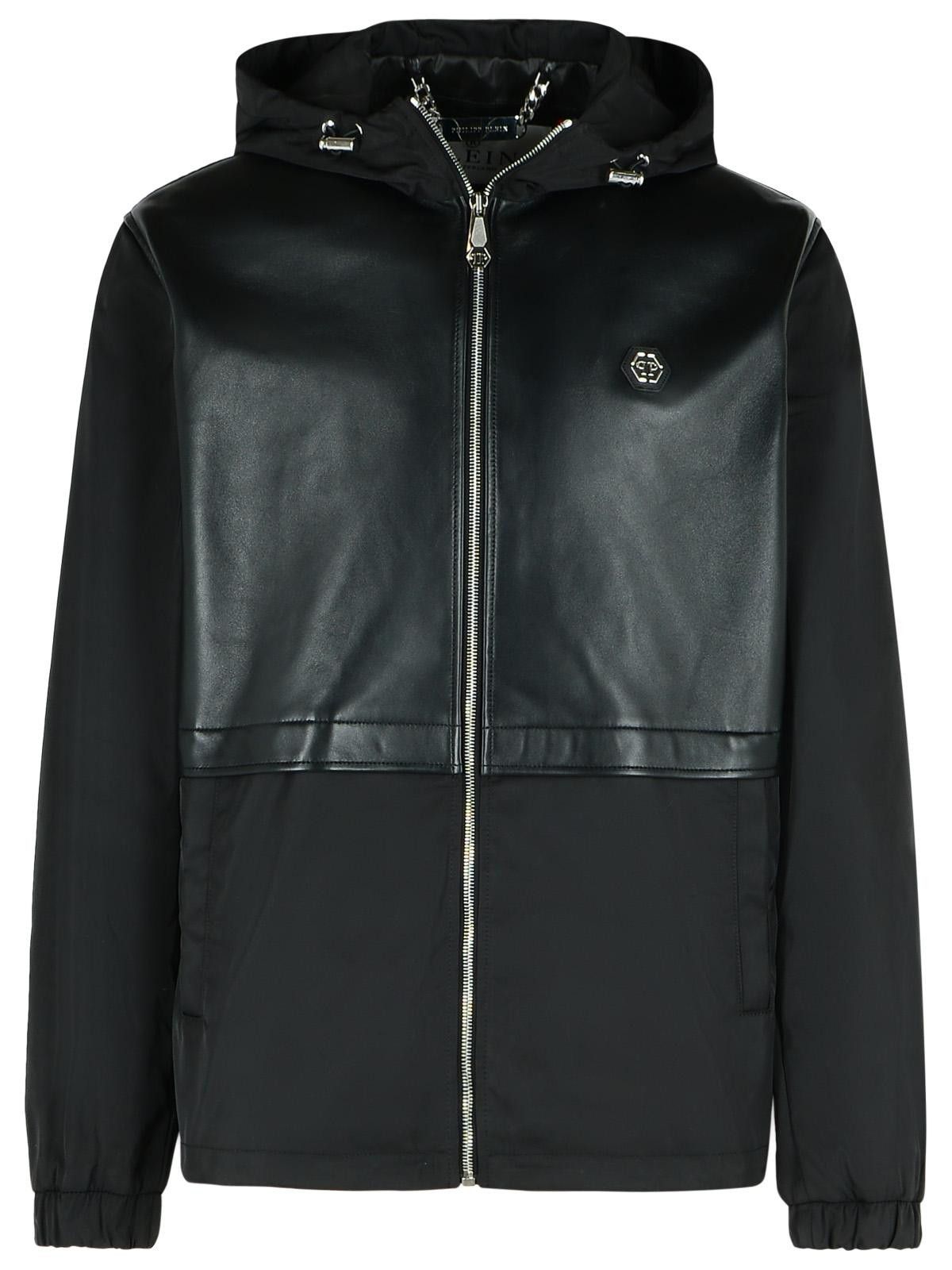 Philipp Plein PHILIPP PLEIN Black Leather Jacket Size US M / EU 48-50 / 2 - 1 Thumbnail