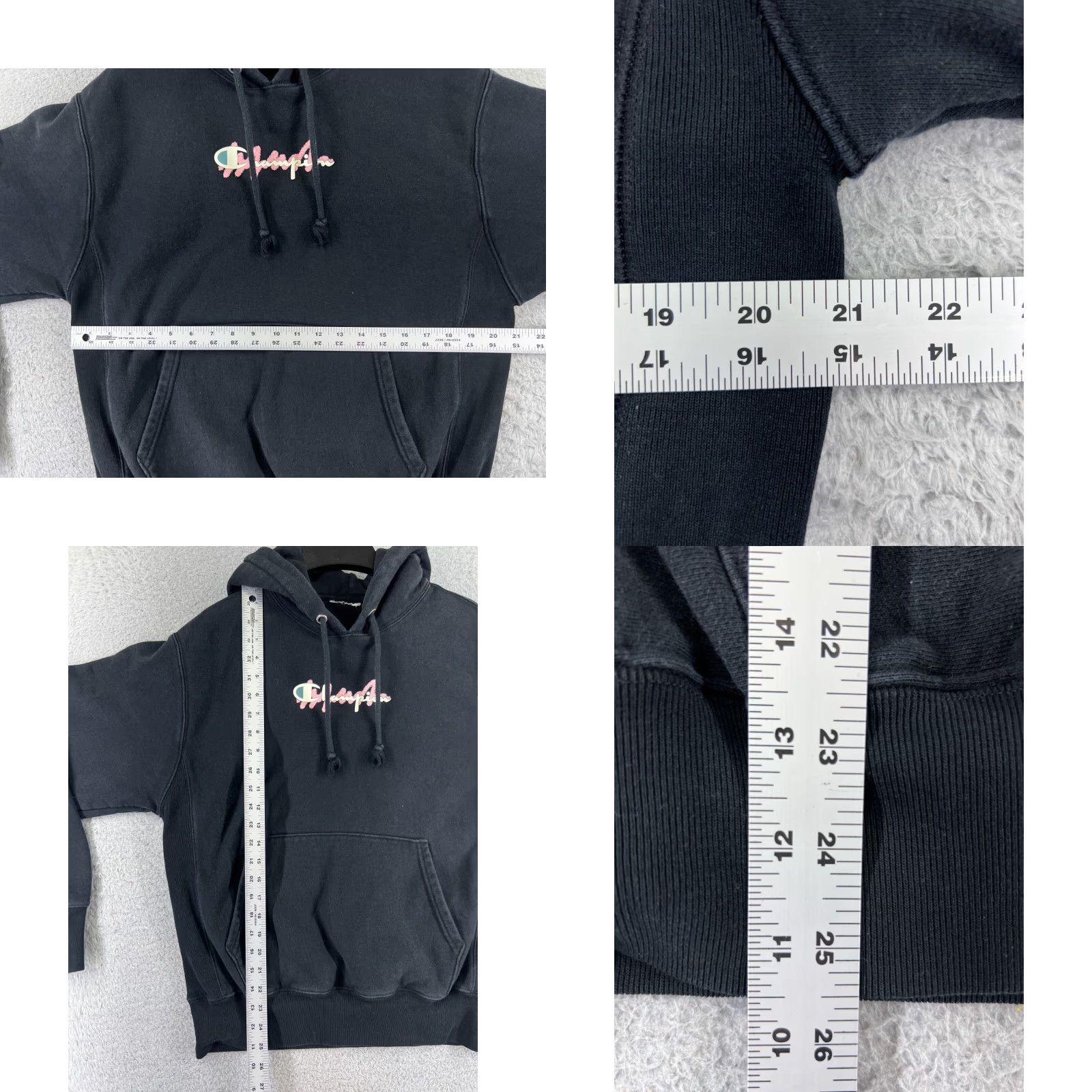 Champion Champion Hoodie Extra Large Black Pullover Pocket Reverse Weave READ Womens Size XL / US 12-14 / IT 48-50 - 8 Thumbnail