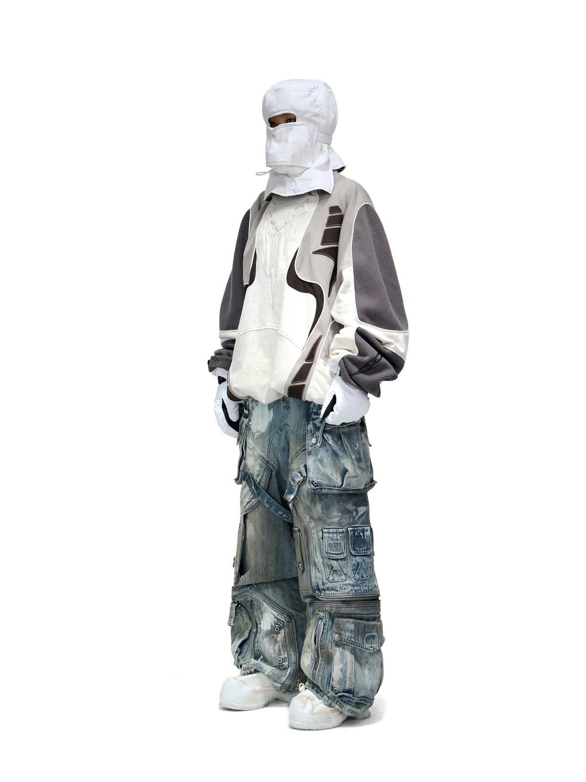 Other PERSONSOUL WHITE STAIN GRAFFITI CARGO PANTS Size US 32 / EU 48 - 6 Thumbnail