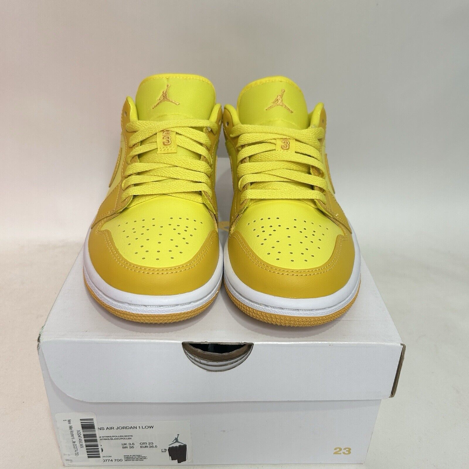 Nike Nike Air Jordan 1 Low Retro WMNS “Yellow Strike/Pollen” 2024 Size US 6 / IT 36 - 2 Thumbnail
