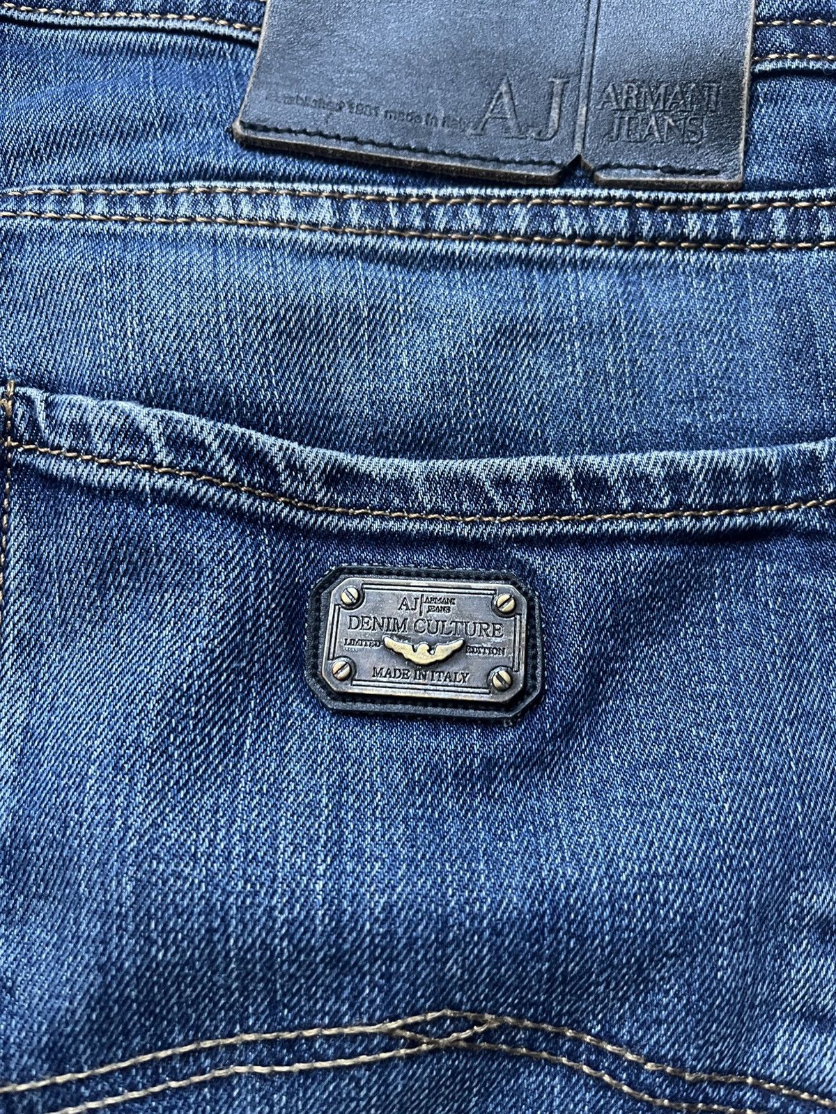 Armani × Vintage Vintage Armani Jeans Denim Metallic Logo Y2K USA Size US 34 / EU 50 - 5 Thumbnail