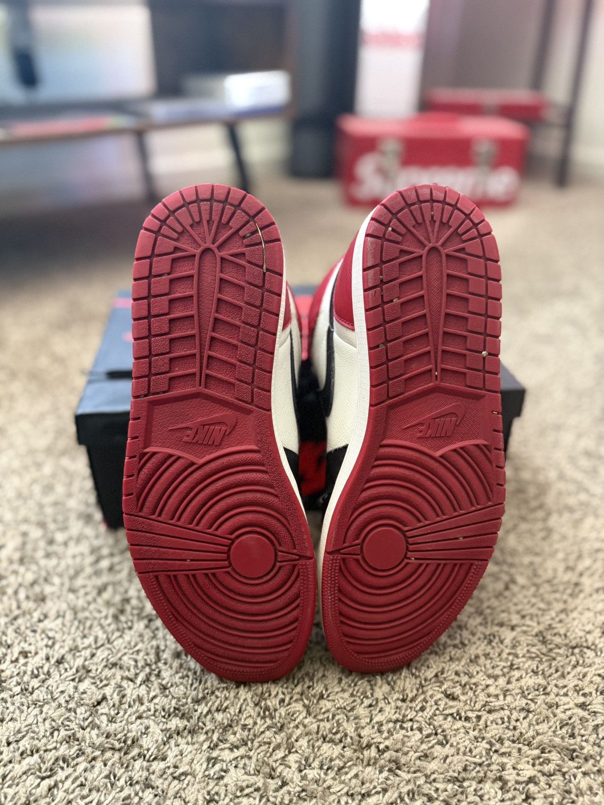 Jordan Brand 2018 Jordan 1 Bred Toe Size 13 Size US 13 / EU 46 - 11 Thumbnail