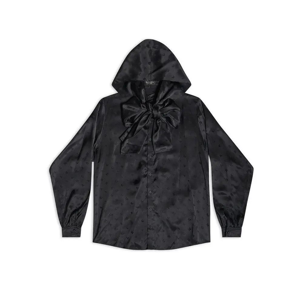 Balenciaga o1tr1nto0126 Hooded Blouse in Black Size XS / US 0-2 / IT 36-38 - 1 Preview