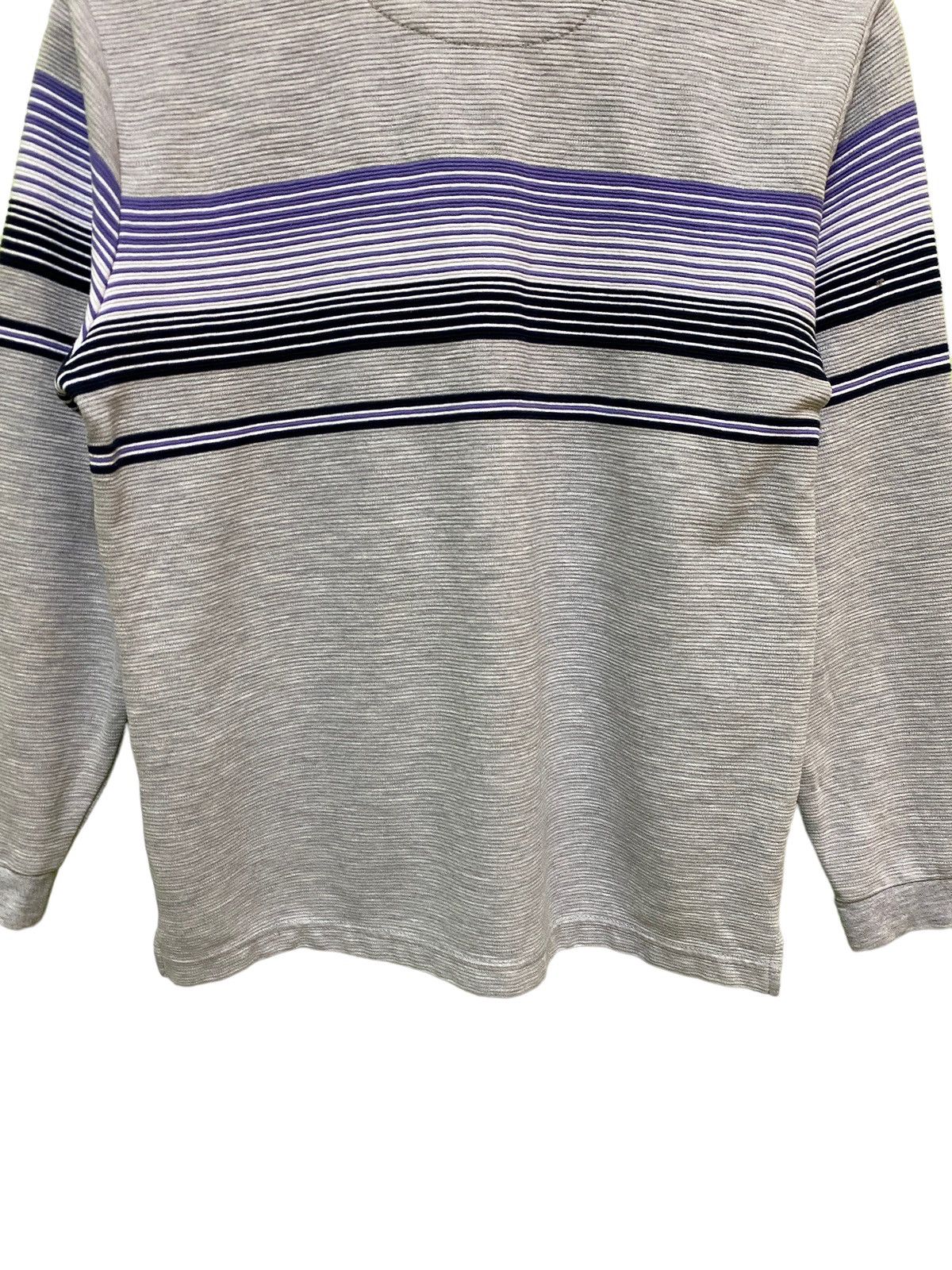 Kansai Yamamoto Kansai Yamamoto Homme Purple And Black Striped Long Sleeve Size US S / EU 44-46 / 1 - 10 Thumbnail