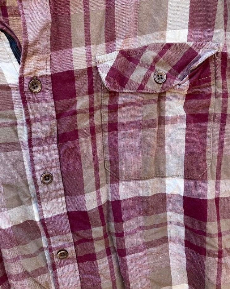 Civil Society Civil Society Burgundy Plaid Flannel Shirt XL Size US L / EU 52-54 / 3 - 6 Thumbnail