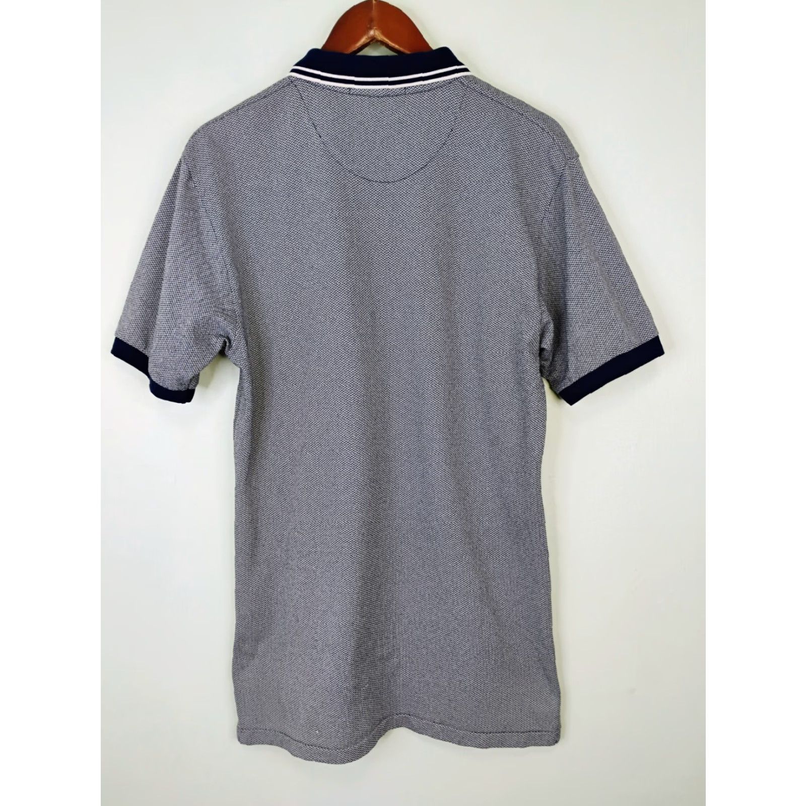 Ralph Lauren VINTAGE Polo Ralph Lauren Golf Short Sleeve Polo Shirt Mens Large Herringbone Blue Size US L / EU 52-54 / 3 - 4 Thumbnail