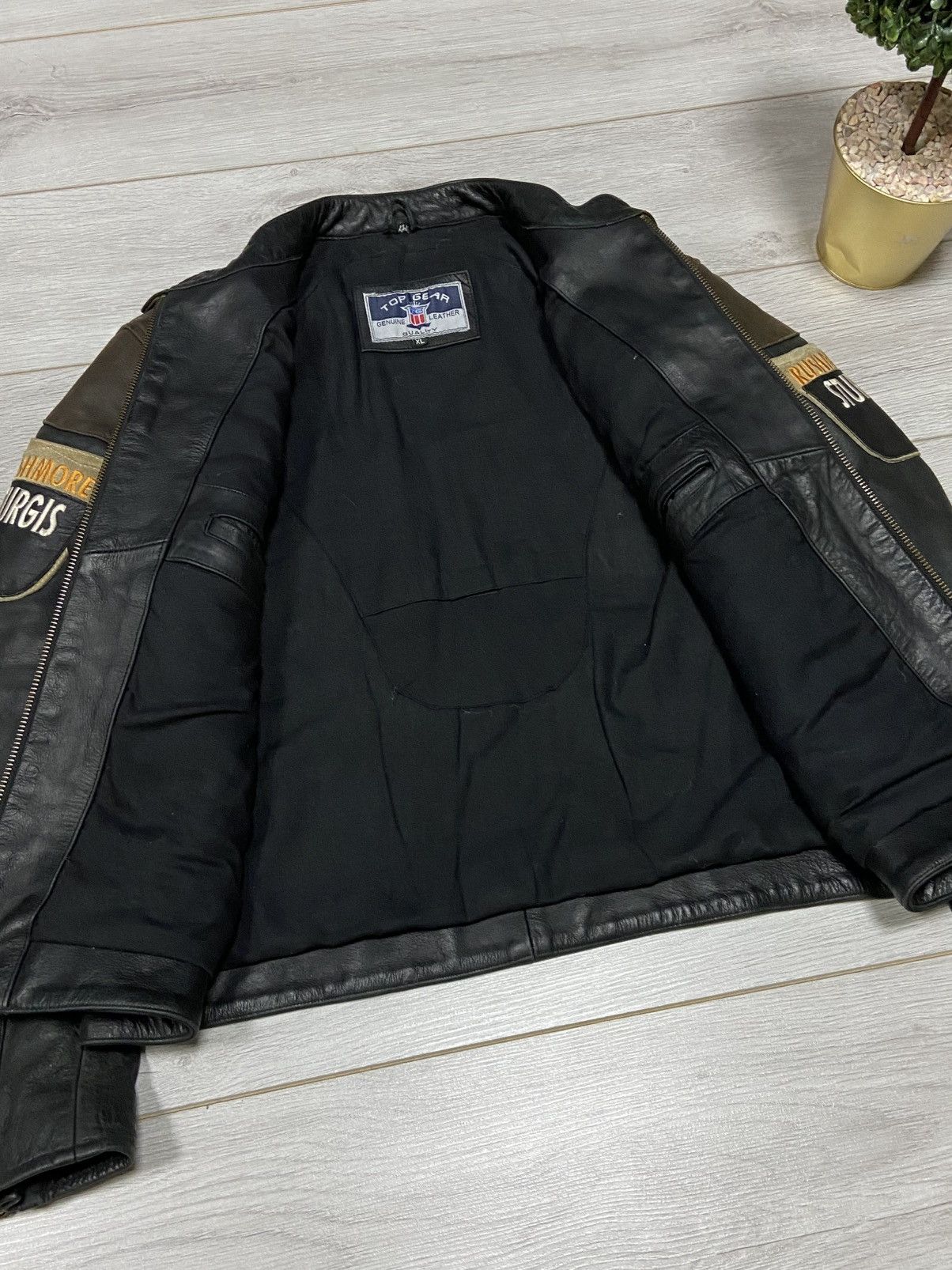 Leather Black Hills Top Gear vintage thick leather jacket Size US XL / EU 56 / 4 - 7 Thumbnail