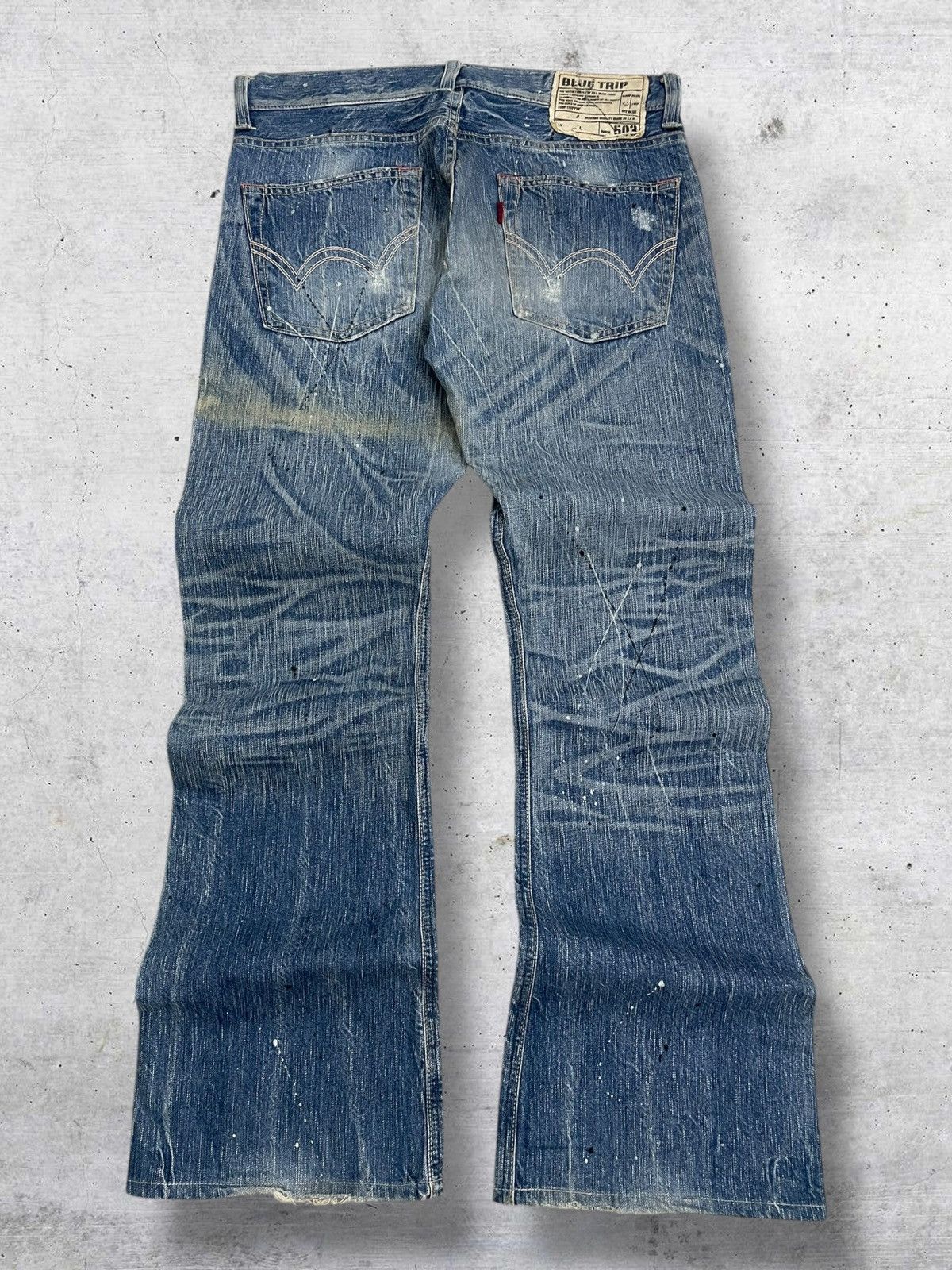 Edwin 1990S DESIGNER JAPAN EDWIN BLUE TRIP 503 DISTRESSED DENIM Size US 33 - 7 Thumbnail