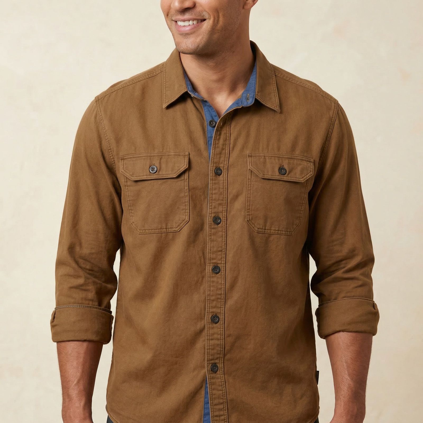 Royal Robbins Royal Robbins Men's Brown Lyocell Cotton Button Down Shirt L Size US L / EU 52-54 / 3 - 1 Thumbnail