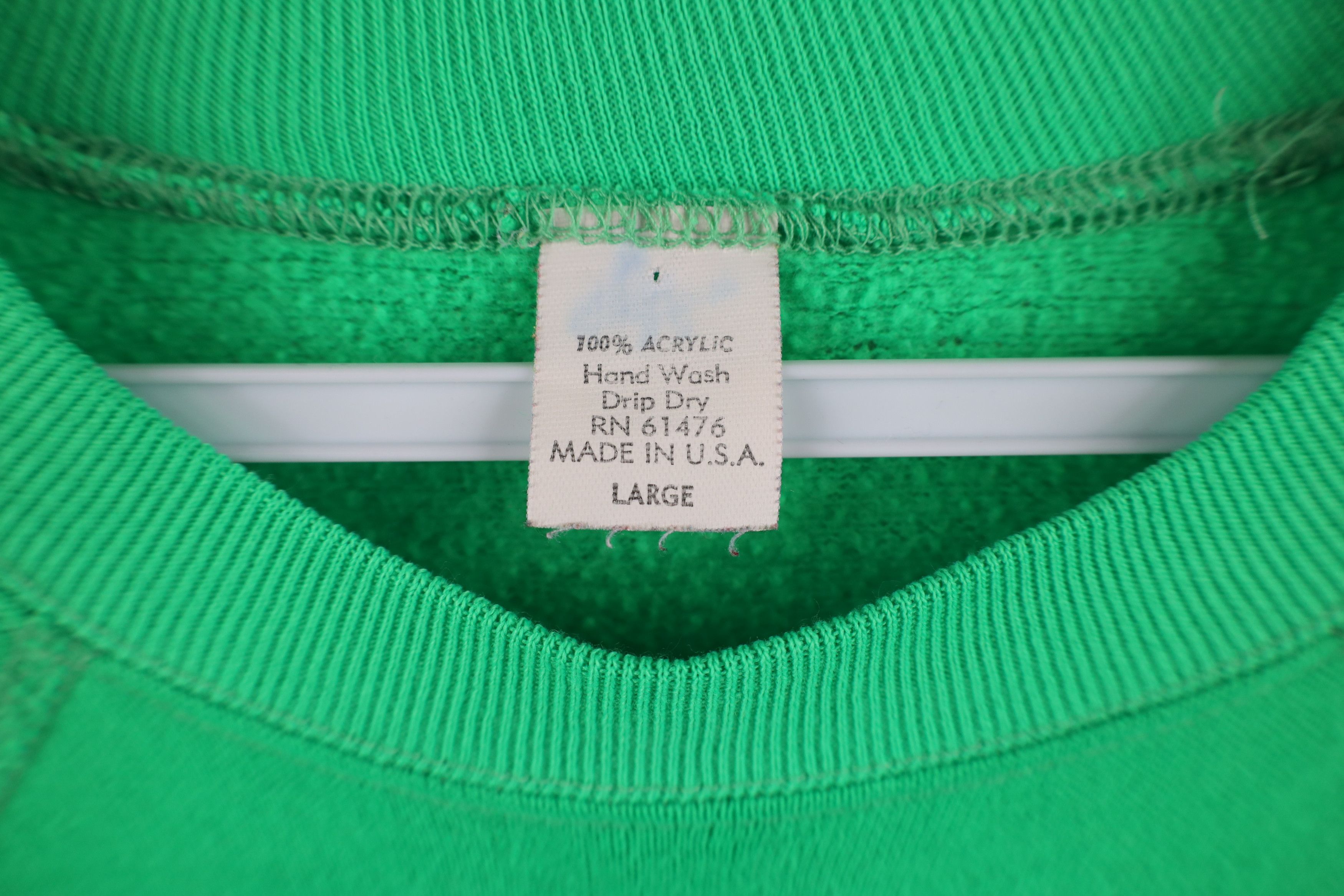 Vintage Vintage 70s Streetwear Thin Crewneck Sweatshirt Green USA Size L / US 10 / IT 46 - 8 Thumbnail