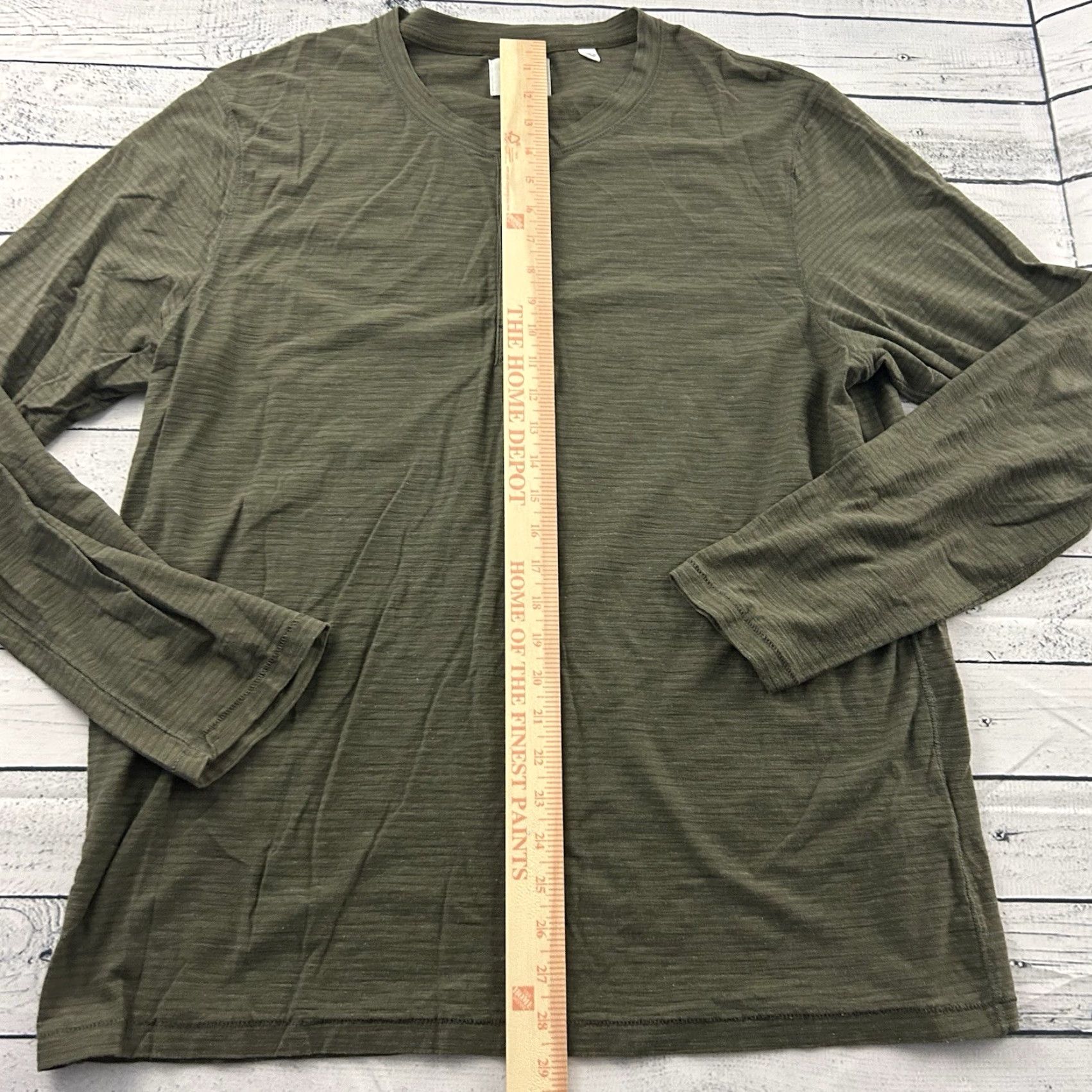 Billy Reid Billy Reid Long Sleeve Striped Button-Up Henley Shirt Men's XL Green Size US XL / EU 56 / 4 - 3 Thumbnail