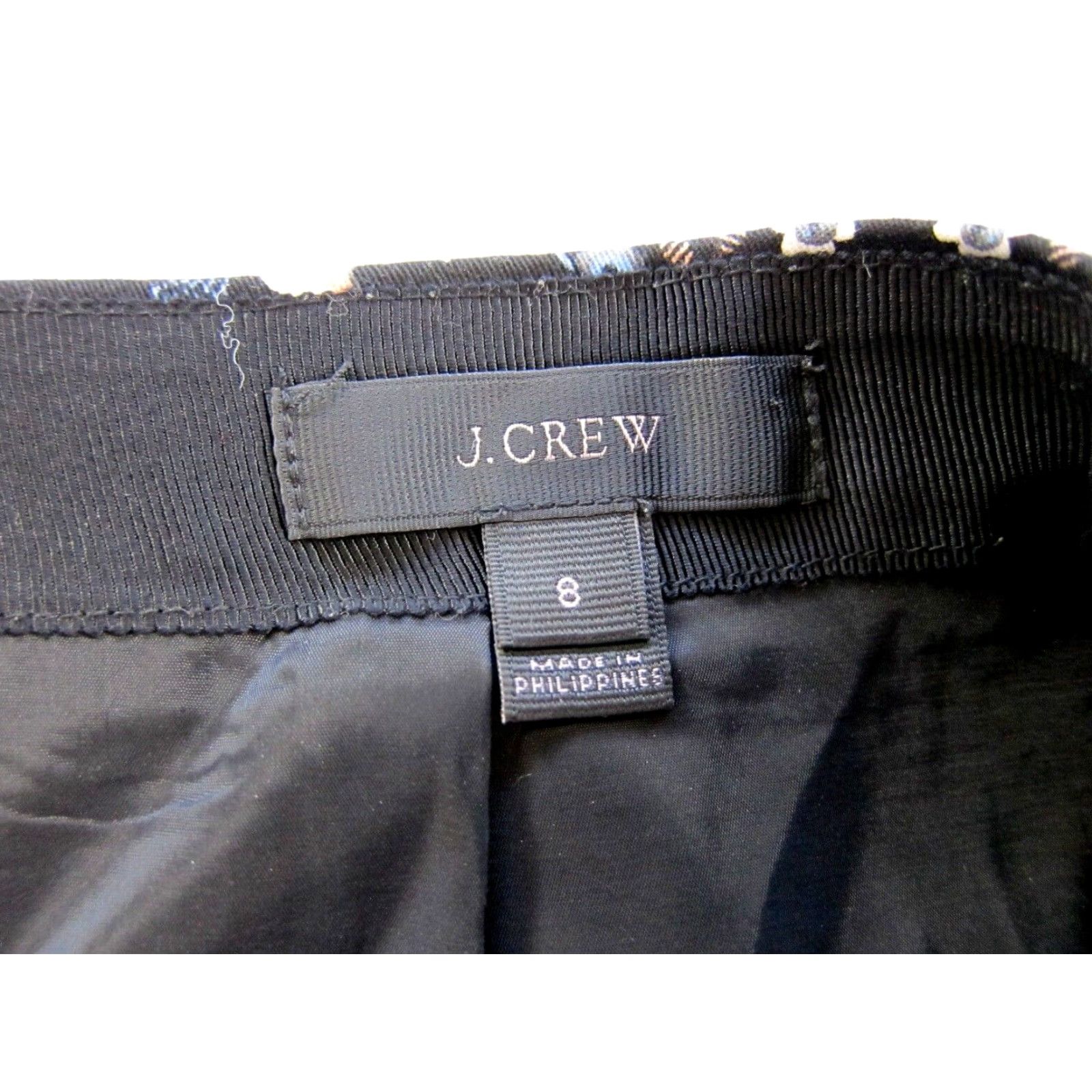 J.Crew J. Crew Black Blue Green Pink Floral Cotton Work Pencil Straight Skirt Women 8 Size 30" / US 8 / IT 44 - 4 Thumbnail