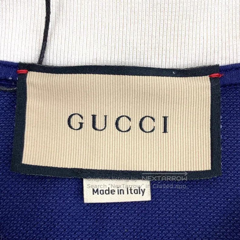Gucci Gucci Dark Blue Logo Embroidery Cotton Lapel Single-breast Size US XL / EU 56 / 4 - 6 Thumbnail
