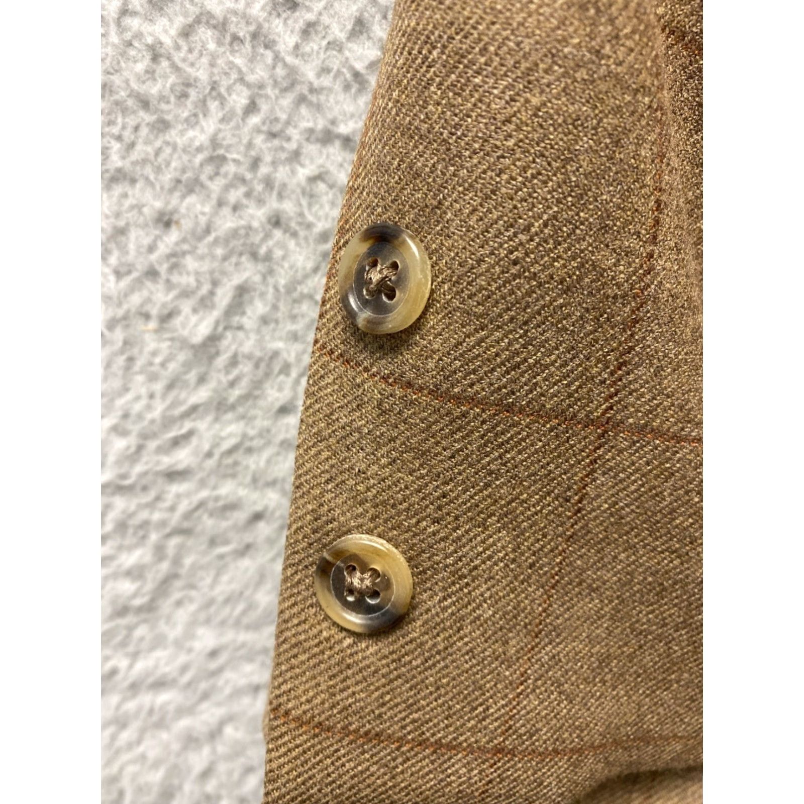 Vintage Jos A Bank Sport Coat Blazer Mens 44L Brown Plaid Wool Regular Notch Single-Breasted 2-Button Front 4-Button Sleeve Jacket/Coot? Size 44R - 5 Thumbnail