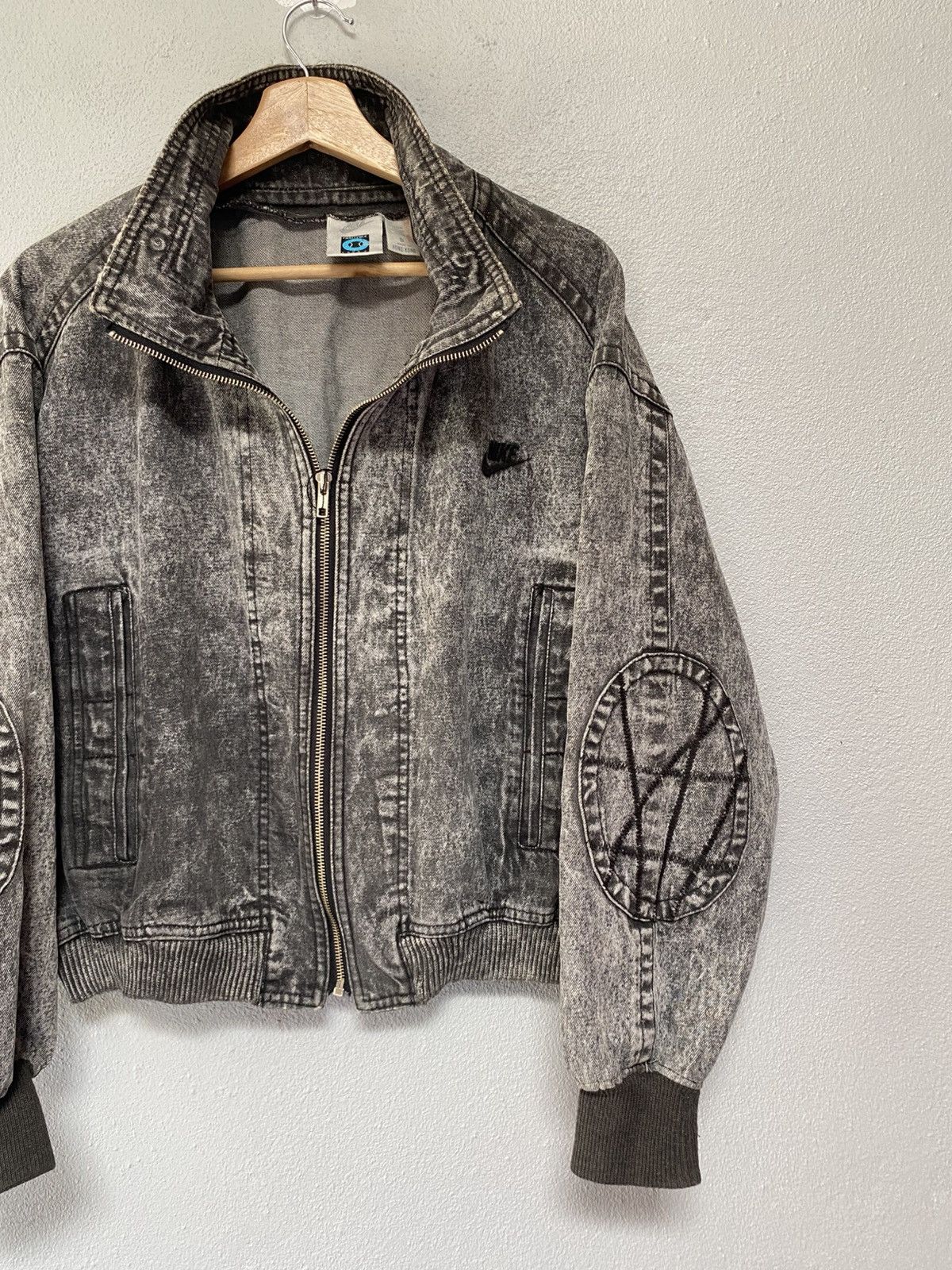 Nike × Vintage Vintage 90s Nike Challenge Court denim jacket small logo Size US S / EU 44-46 / 1 - 4 Thumbnail