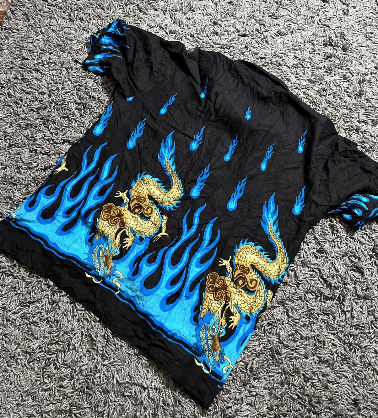 Other VINTAGE 2000s HAWAIIAN SHIRT JAPAN STYLE DRAGON INFERNO Size US L / EU 52-54 / 3 - 5 Thumbnail