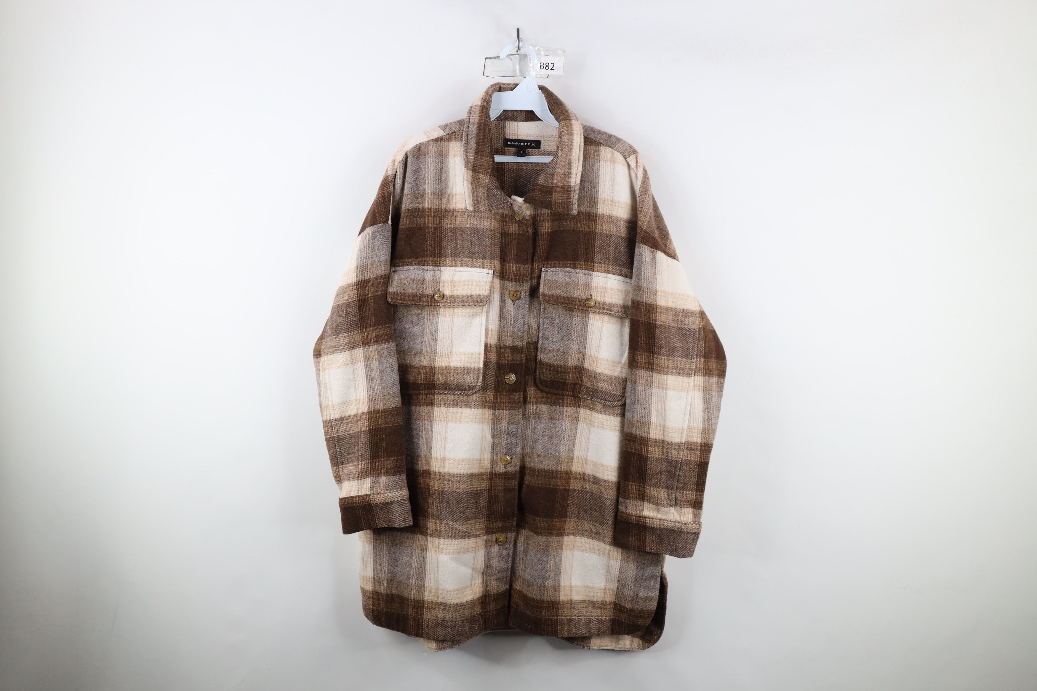 Banana Republic × Vintage Banana Republic Baggy Flannel Button Shirt Jacket Plaid Size L / US 10 / IT 46 - 1 Thumbnail