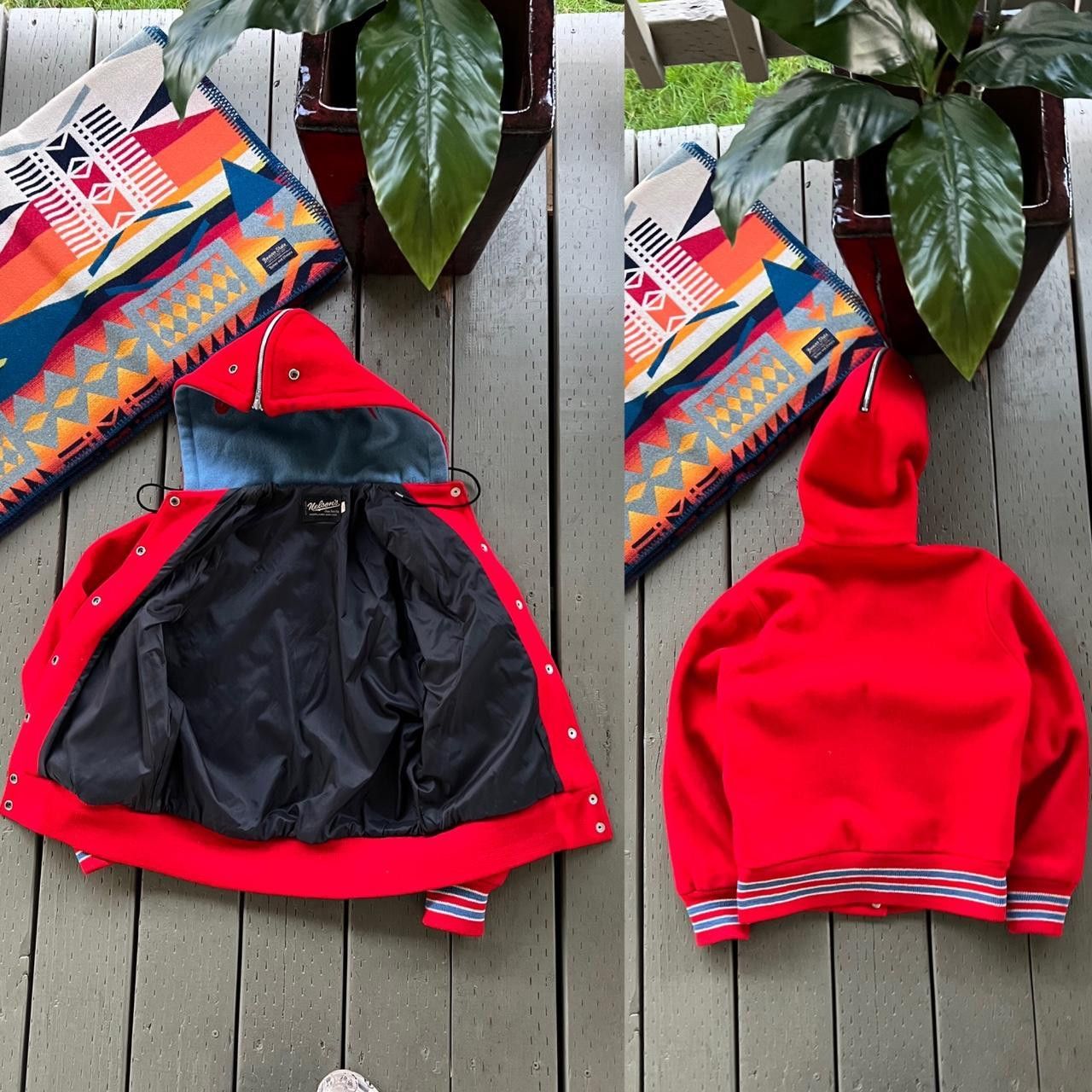 Vintage 80s Hooded Sailor Collar Wool Varsity Jacket Vintage USA Size US S / EU 44-46 / 1 - 5 Thumbnail