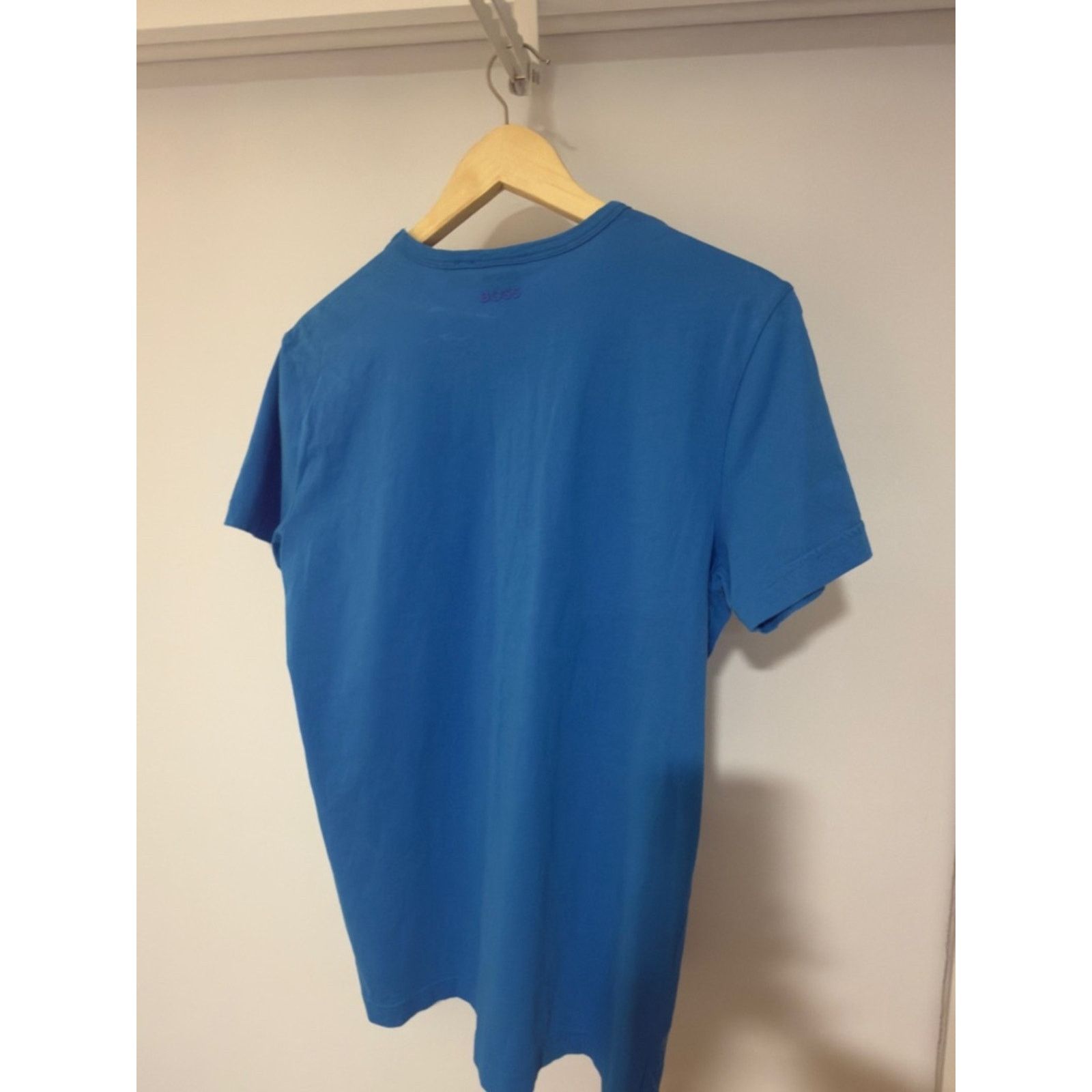 Hugo Boss Boss Bright Blue Embossed-Logo Crewneck Tee Size US M / EU 48-50 / 2 - 3 Thumbnail